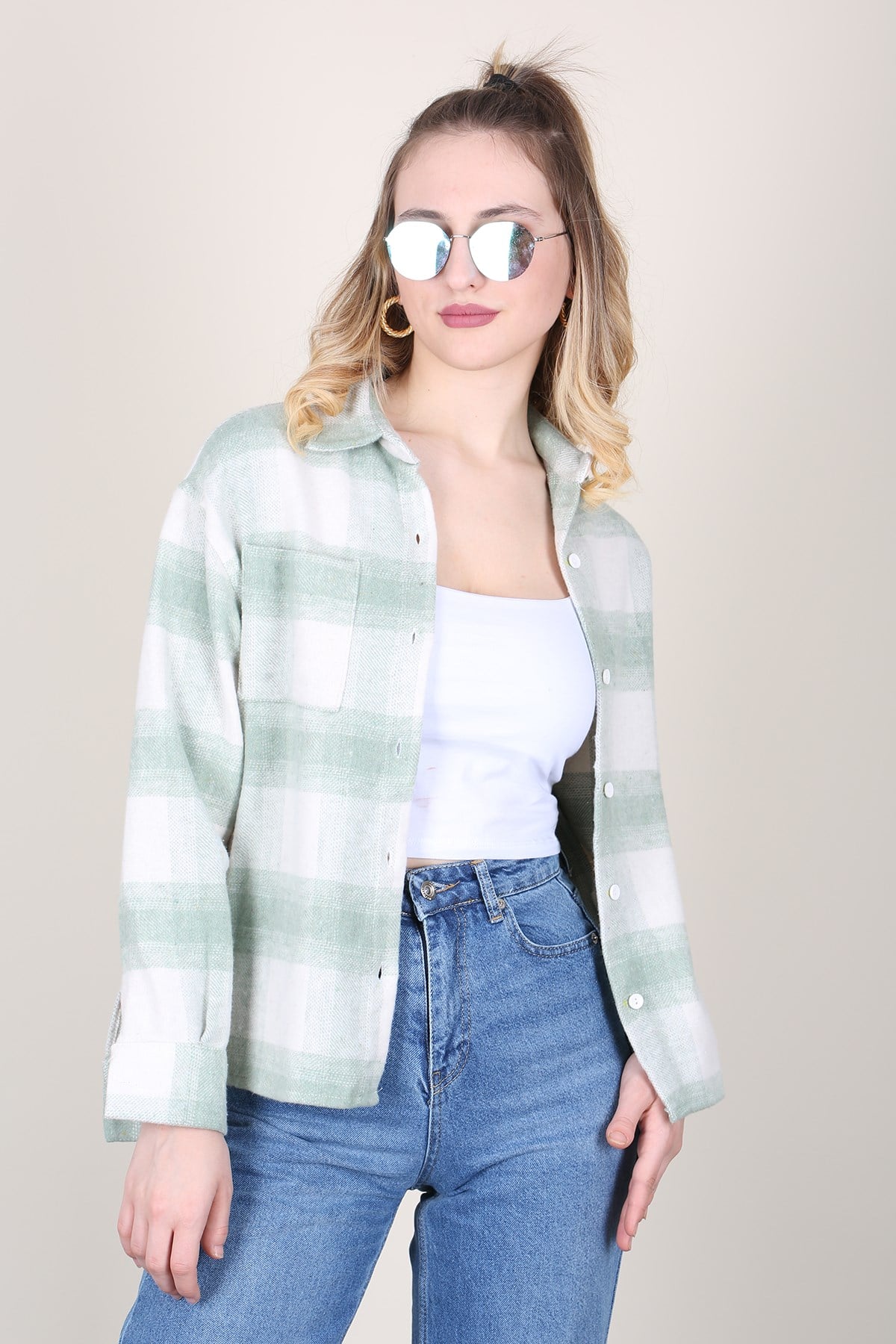 MMad Girls Green Lumberjack Shirt MG1200
