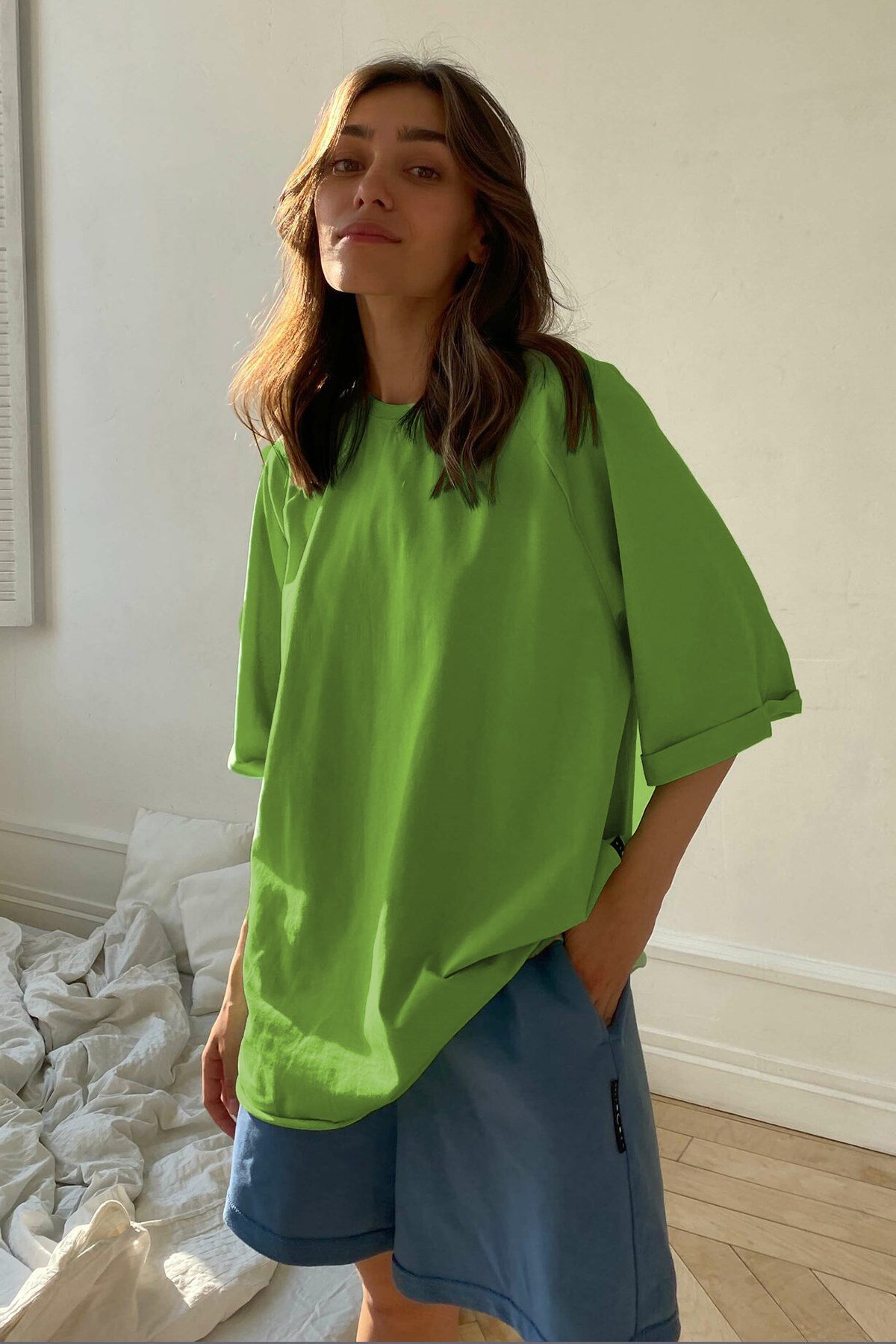 Mad Girls Oversize Green T-shirt MG1354