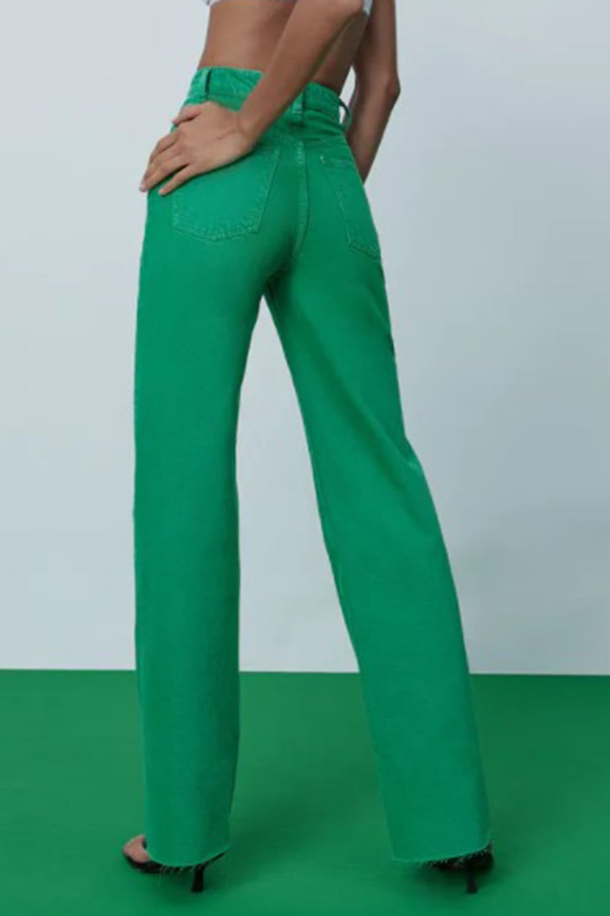 Mad Girls Yeşil Palazzo Jean Mg1189