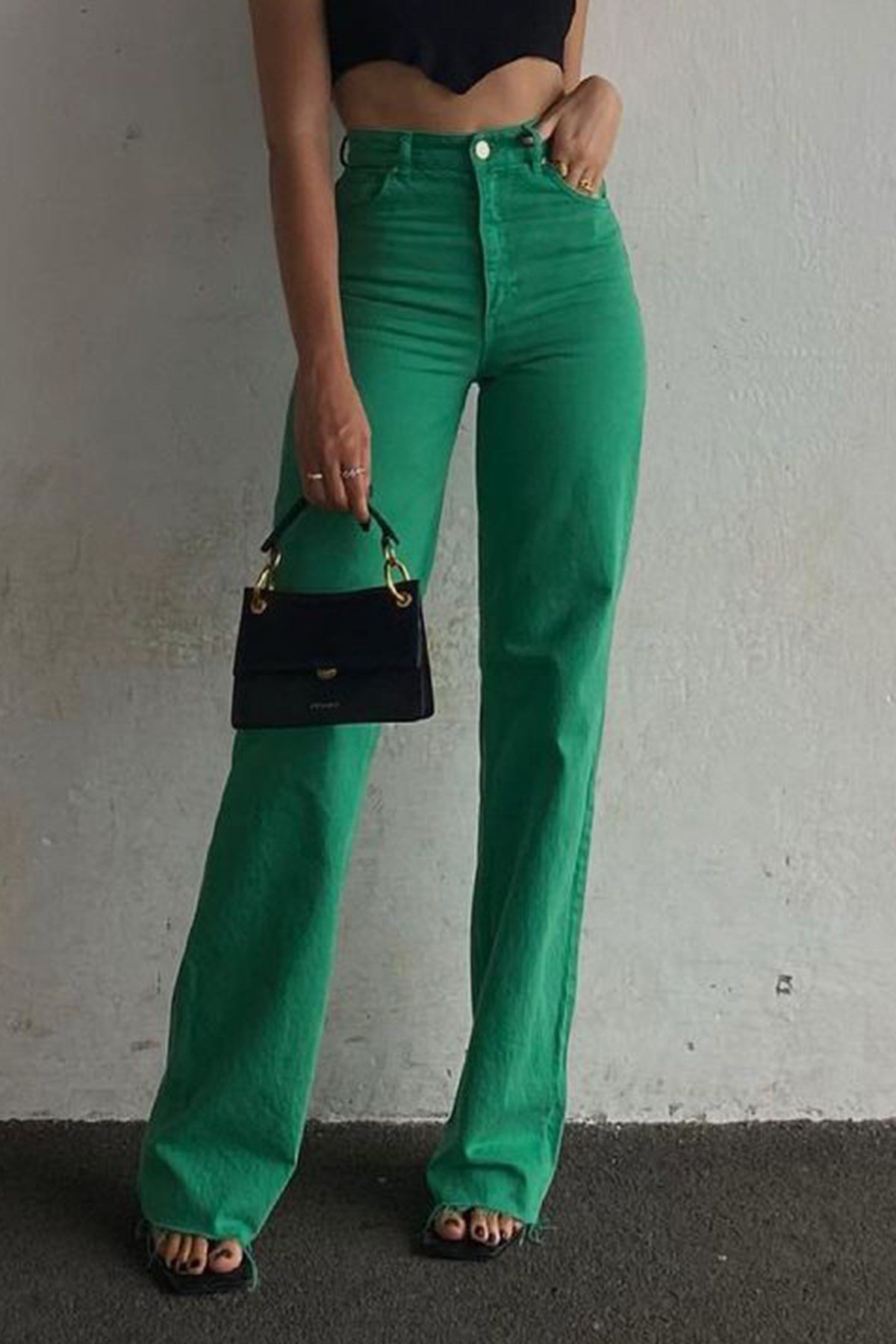 Mad Girls Yeşil Palazzo Jean Mg1189