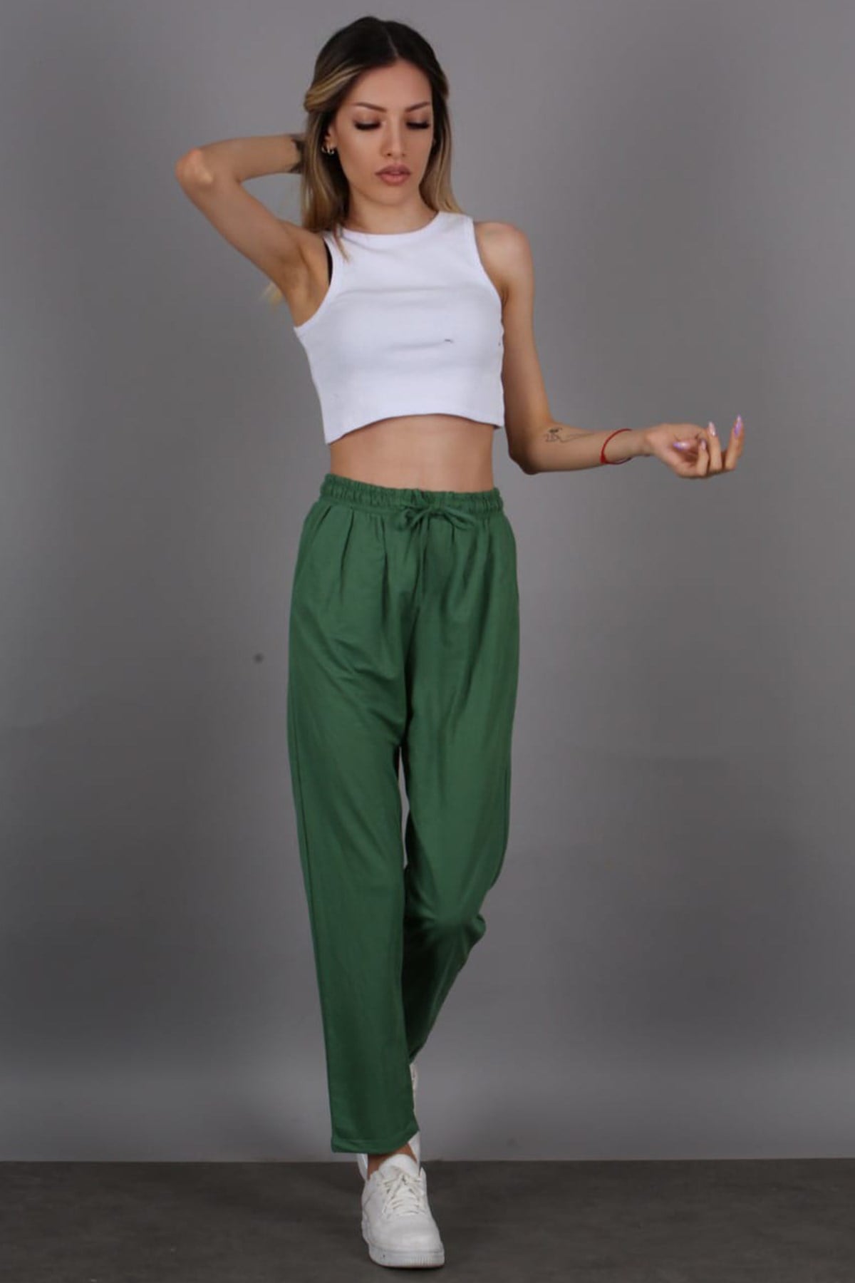 Mad Girls Green Trousers Mg1098