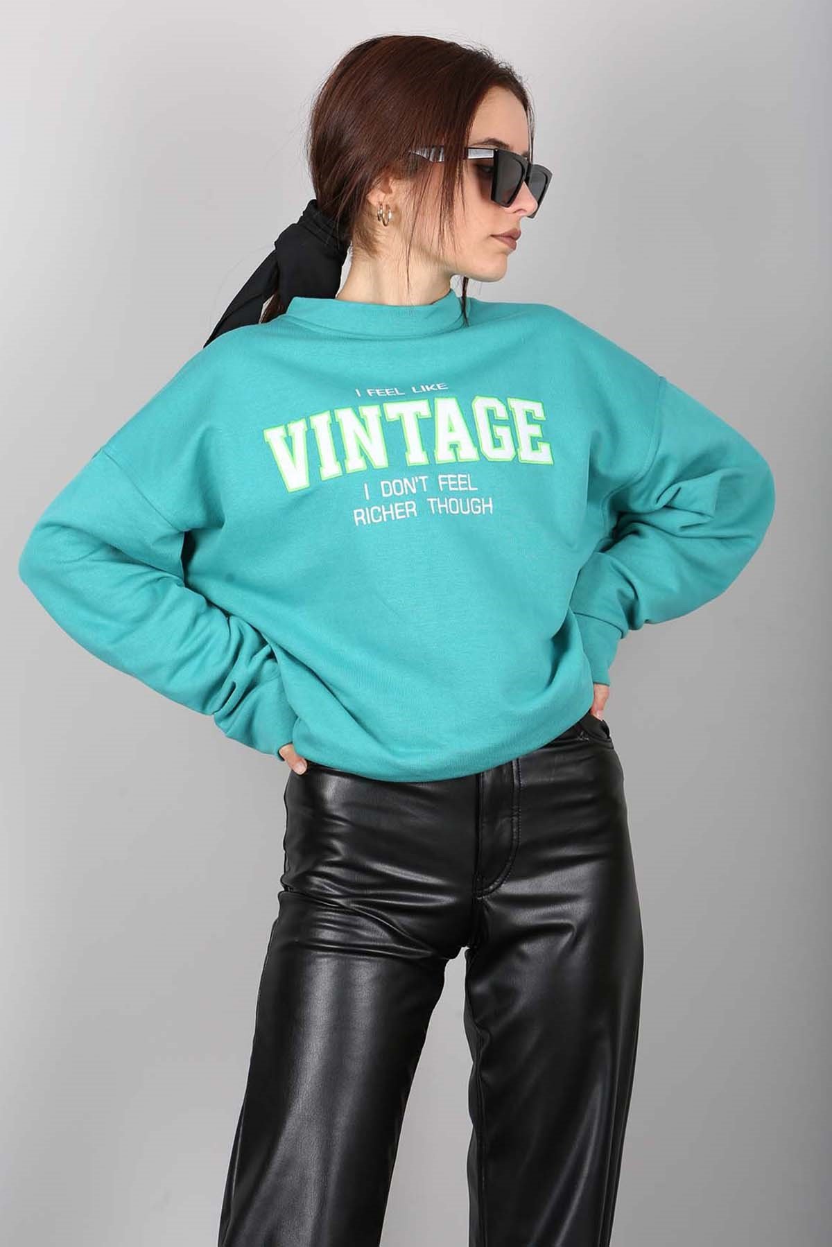 Mad Girls Green Sweatshirt MG970