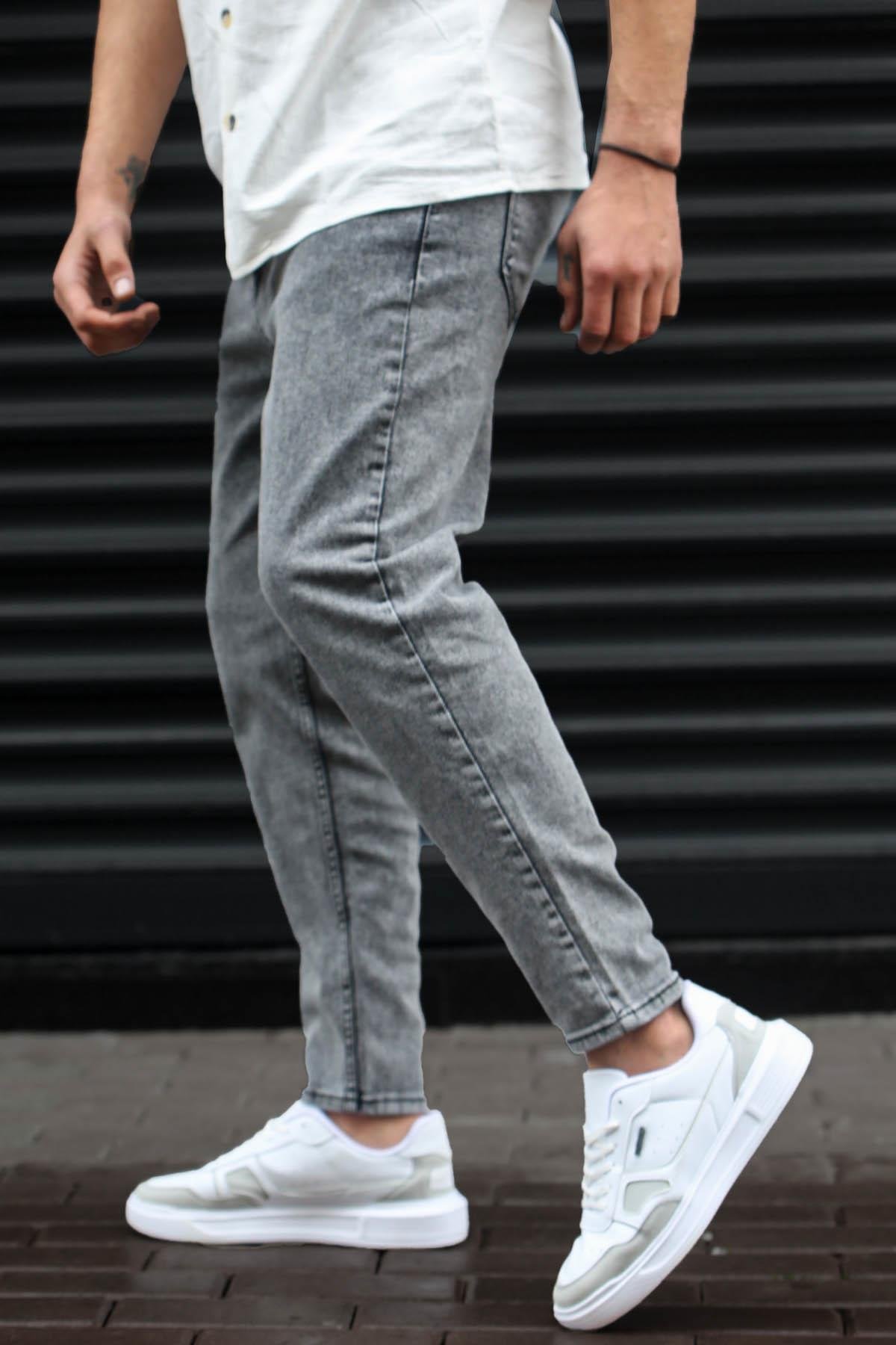 Madmext Men Light Black Jeans 5102