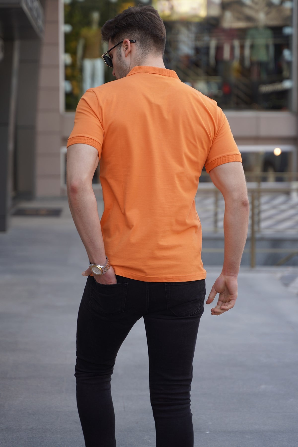 Madmext Orange Basic Polo Shirt for Men 4550