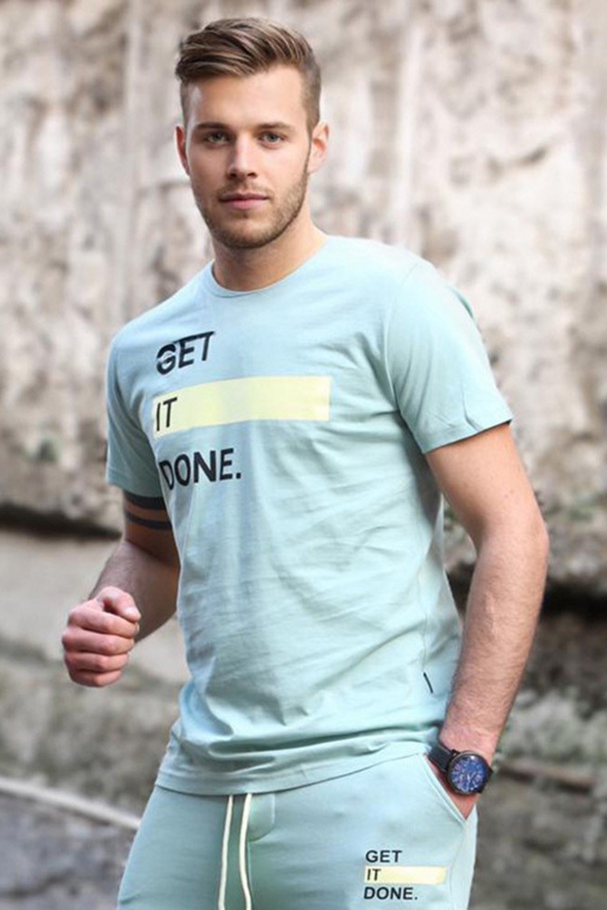 Madmext Baskılı Yeşil T-Shirt 5182