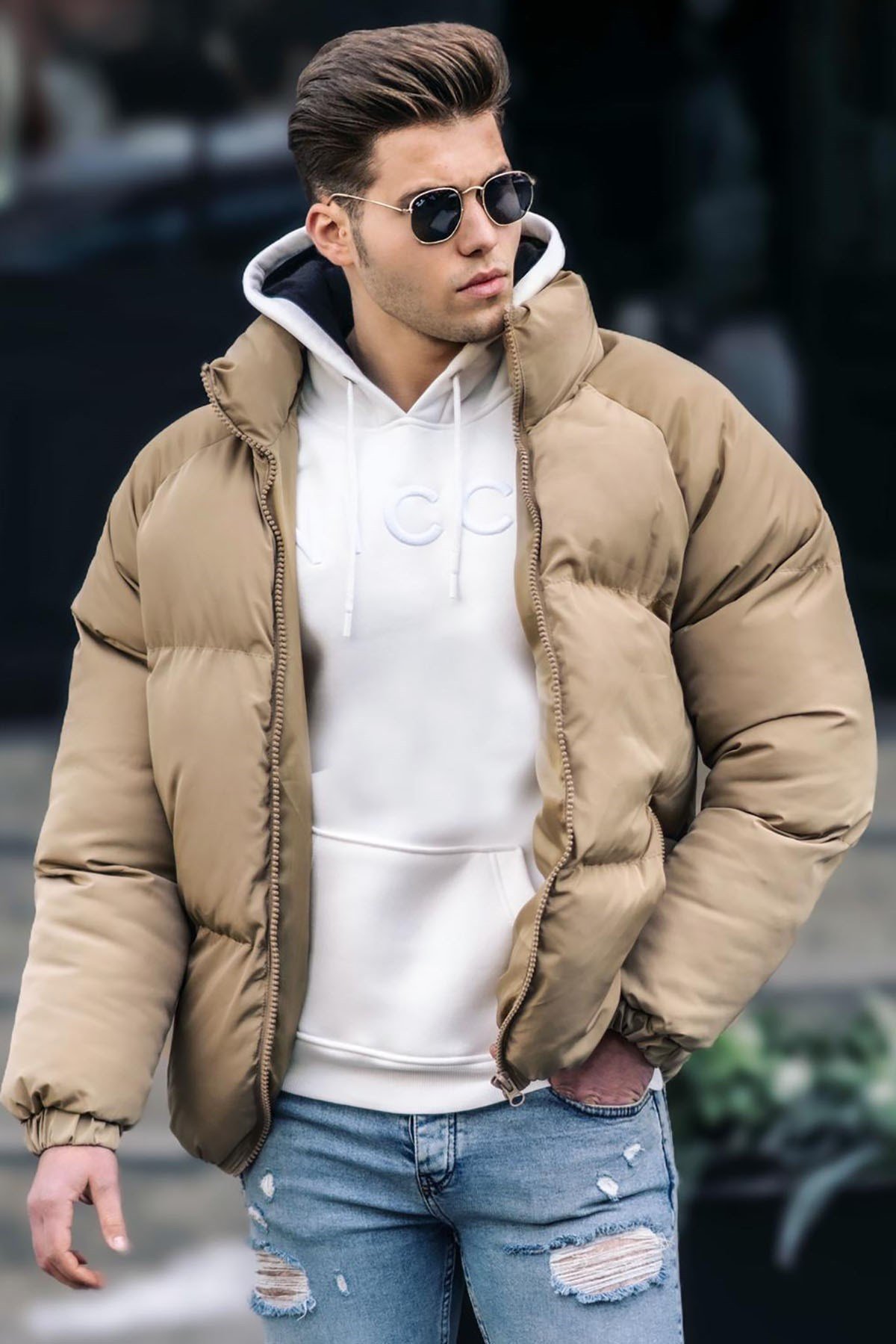 Madmext Bej Şişme Mont 5064