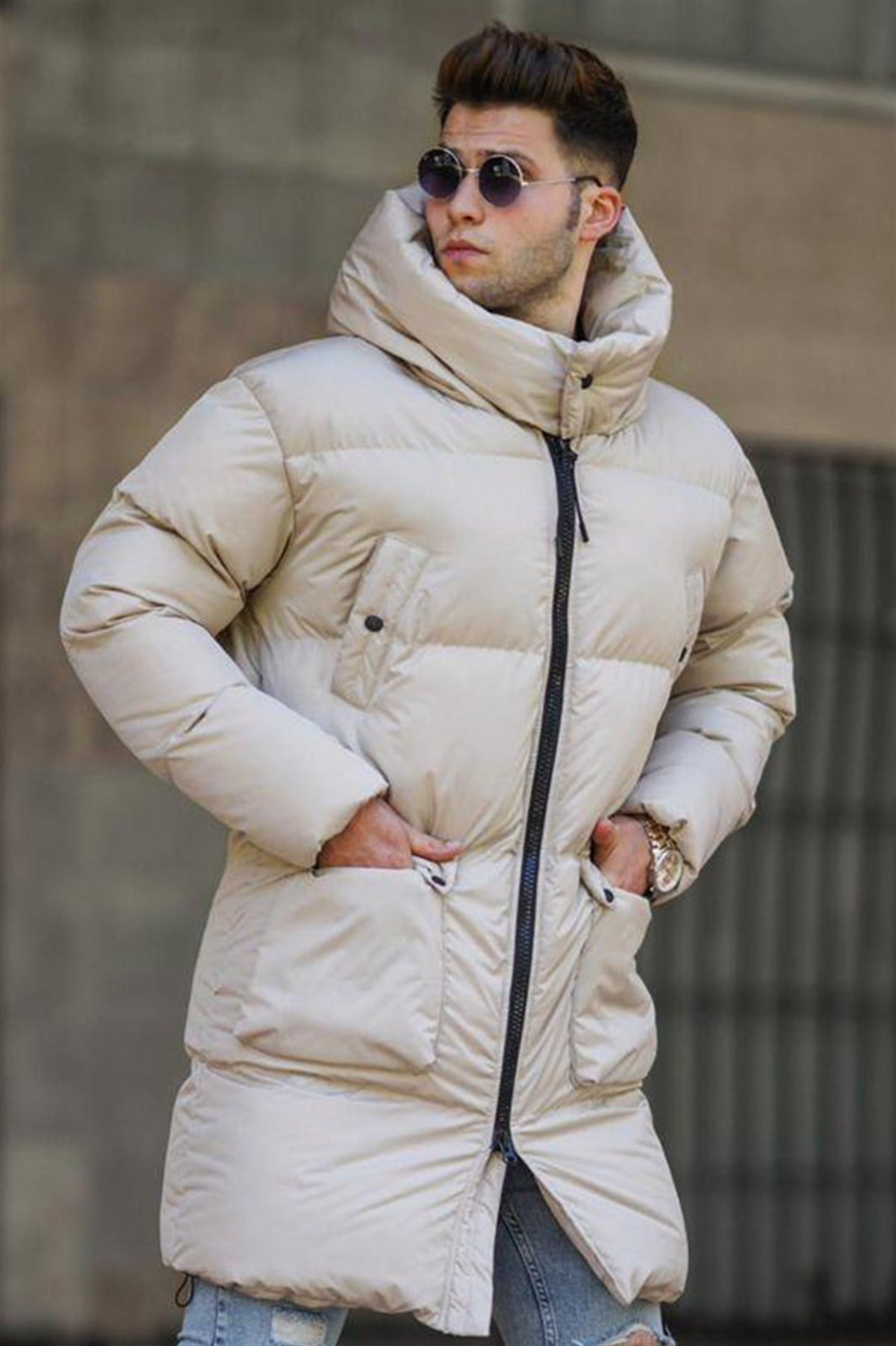 Madmext Bej Şişme Mont 5132