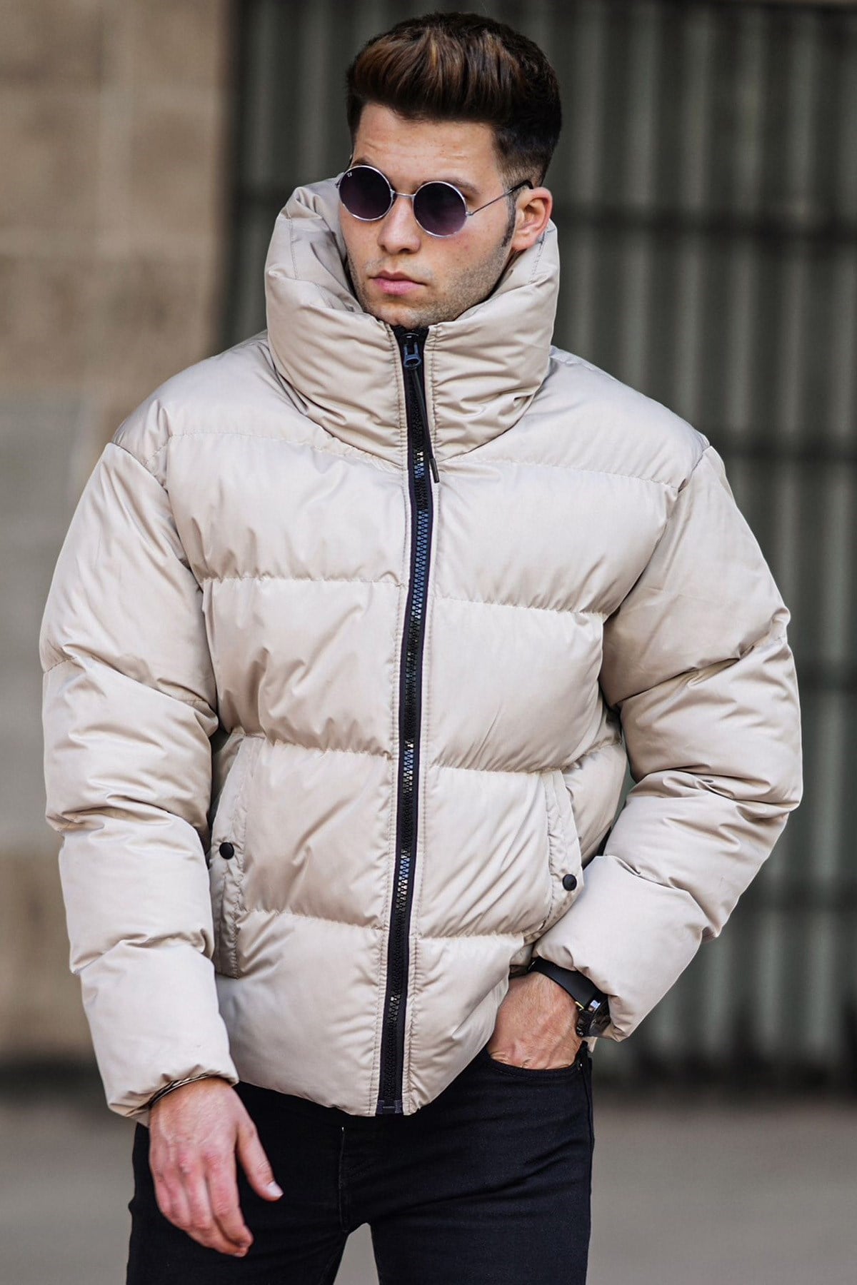 Madmext Bej Şişme Mont 5134