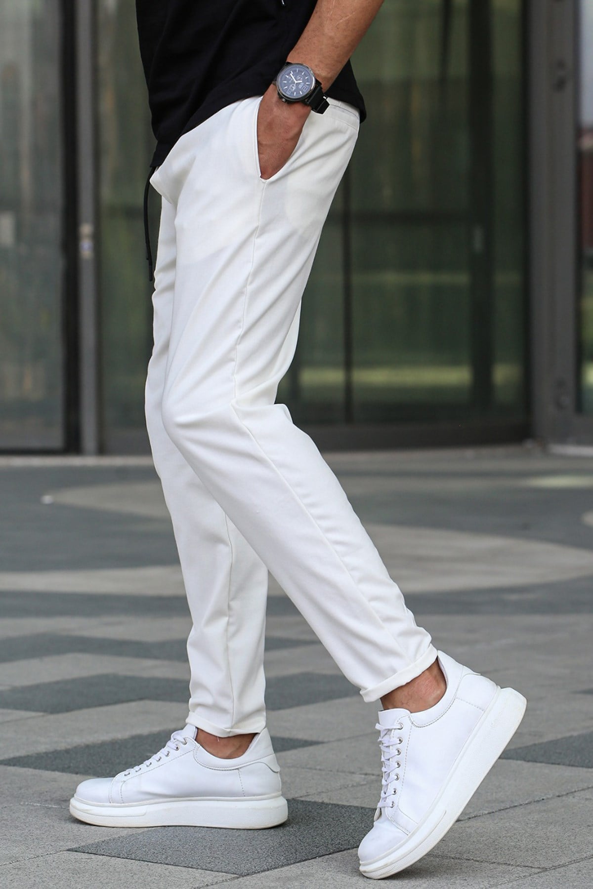 Madmext Beyaz Jogger Pantolon 4242