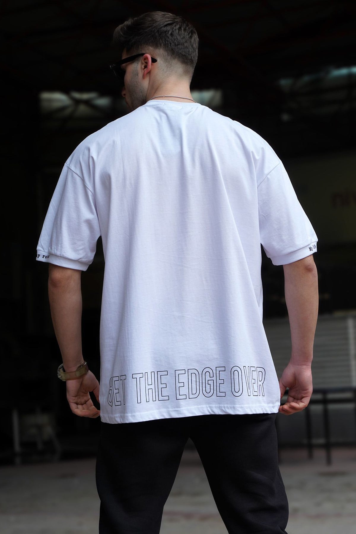 Madmext Beyaz Oversize T-Shirt 5803