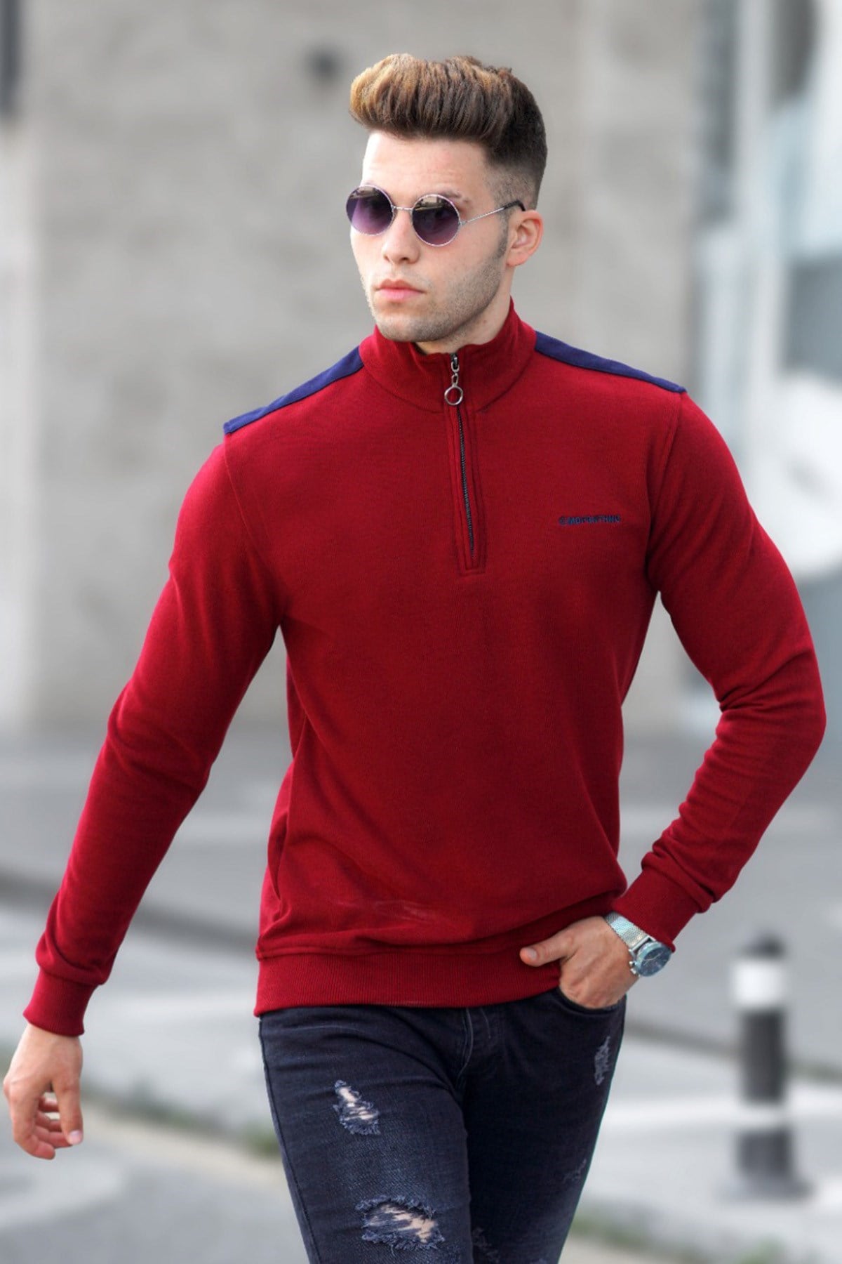 Madmext Bordo Erkek Sweatshirt 5155