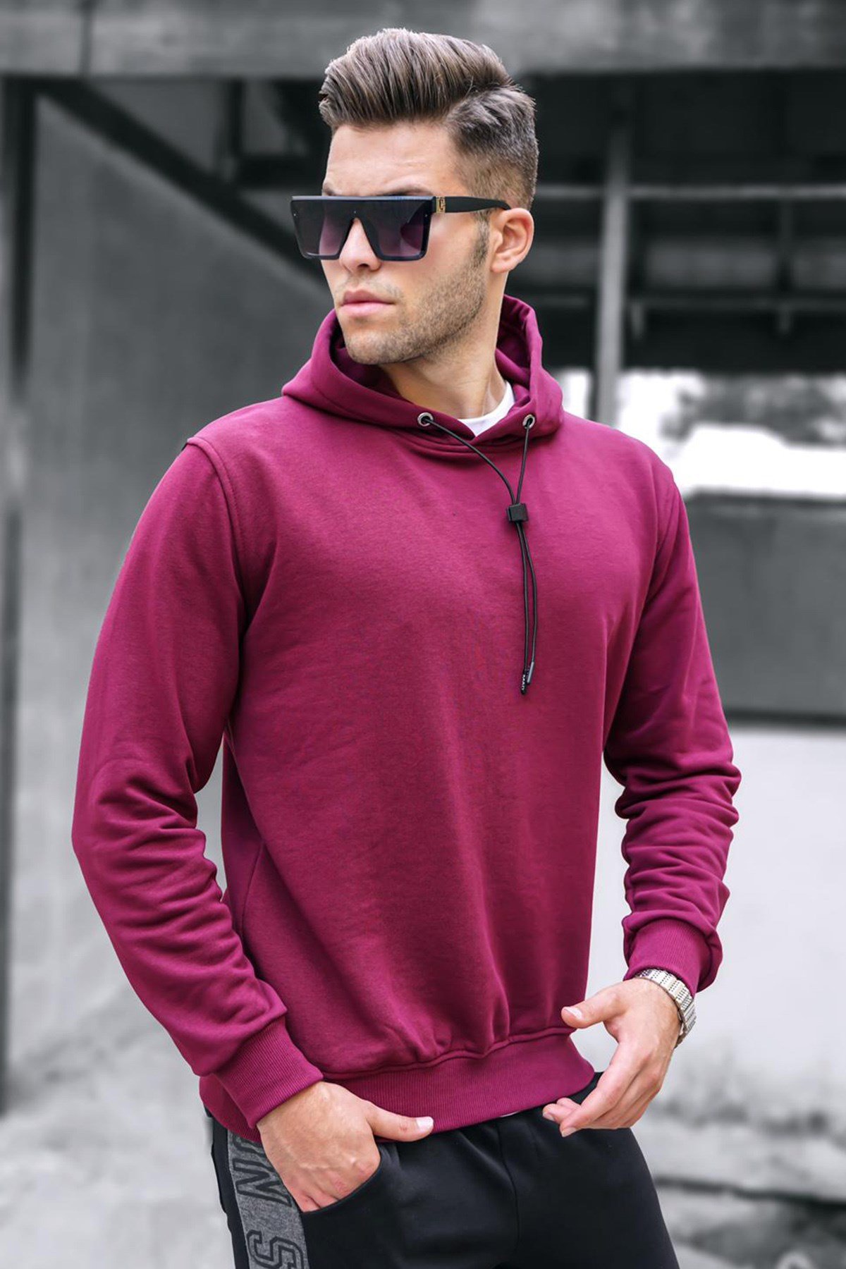 Madmext Bordo Erkek Sweatshirt 5334
