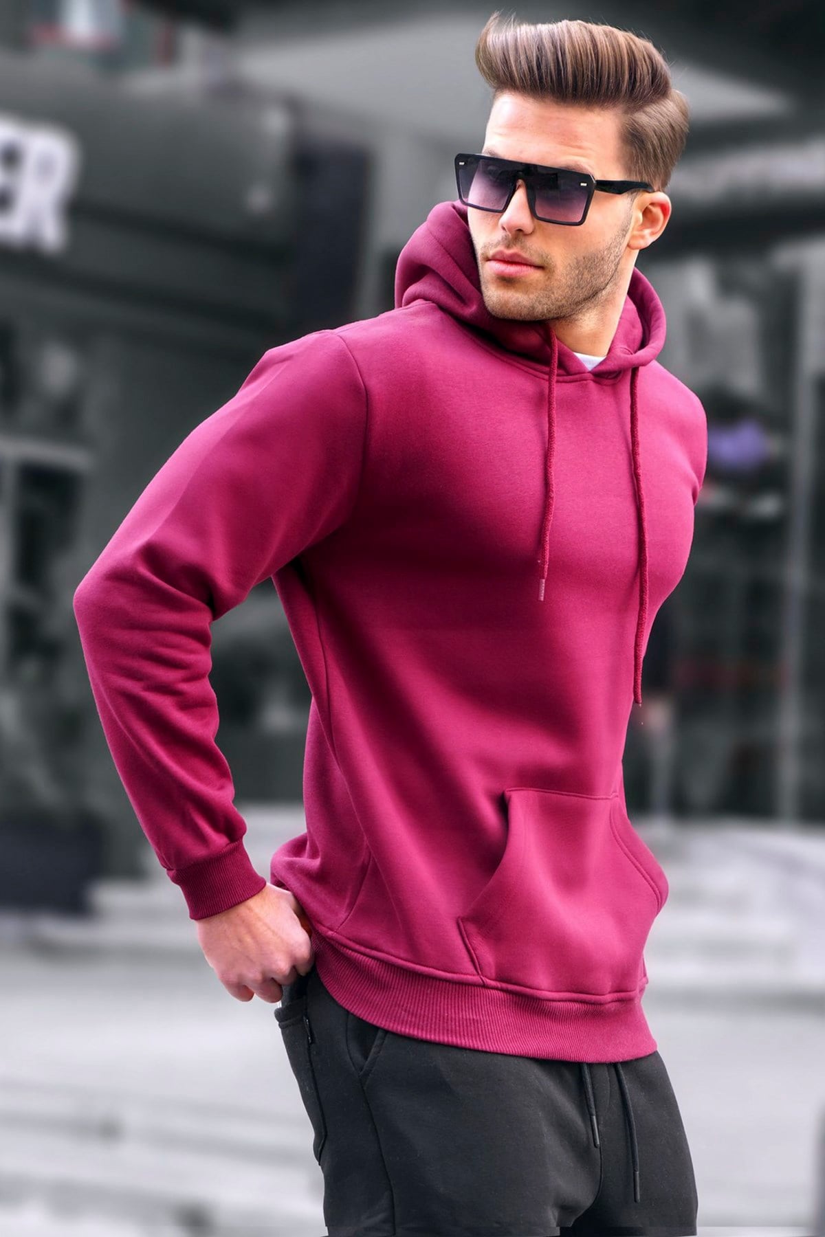Madmext Bordo Erkek Sweatshirt 5339
