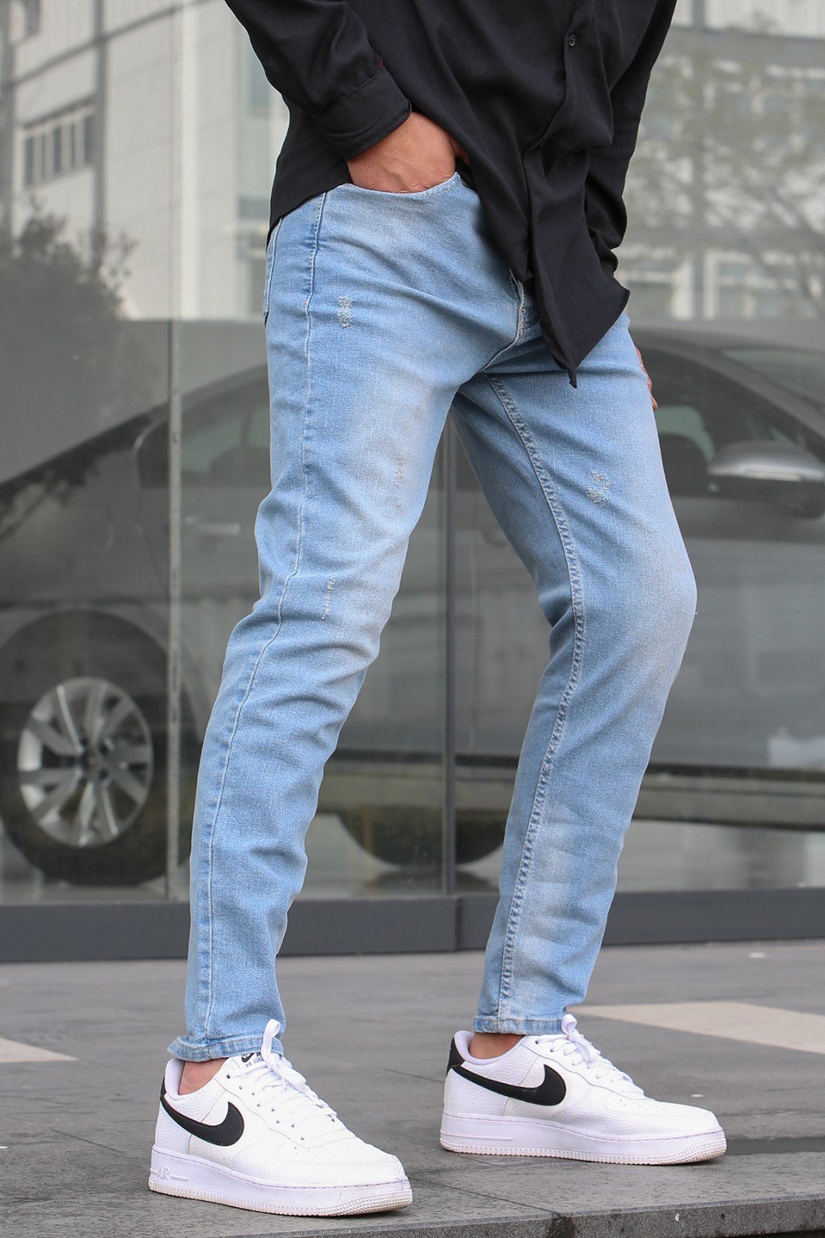 Madmext Buz Mavisi Slim Fit Erkek Jean 5095