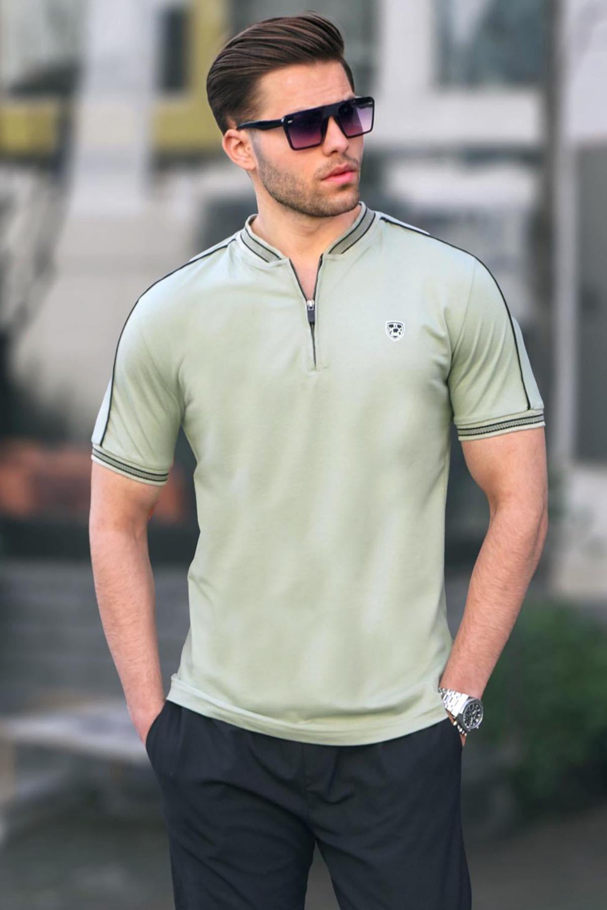 Madmext Çağla Yeşili Polo Yaka Erkek Tişört 9281