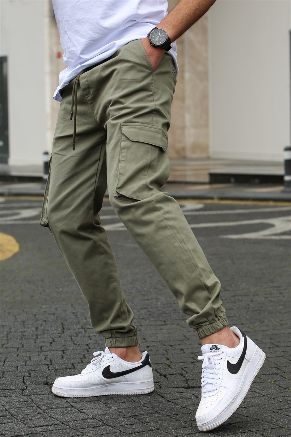 Madmext Men Khaki Cargo Trousers 5447