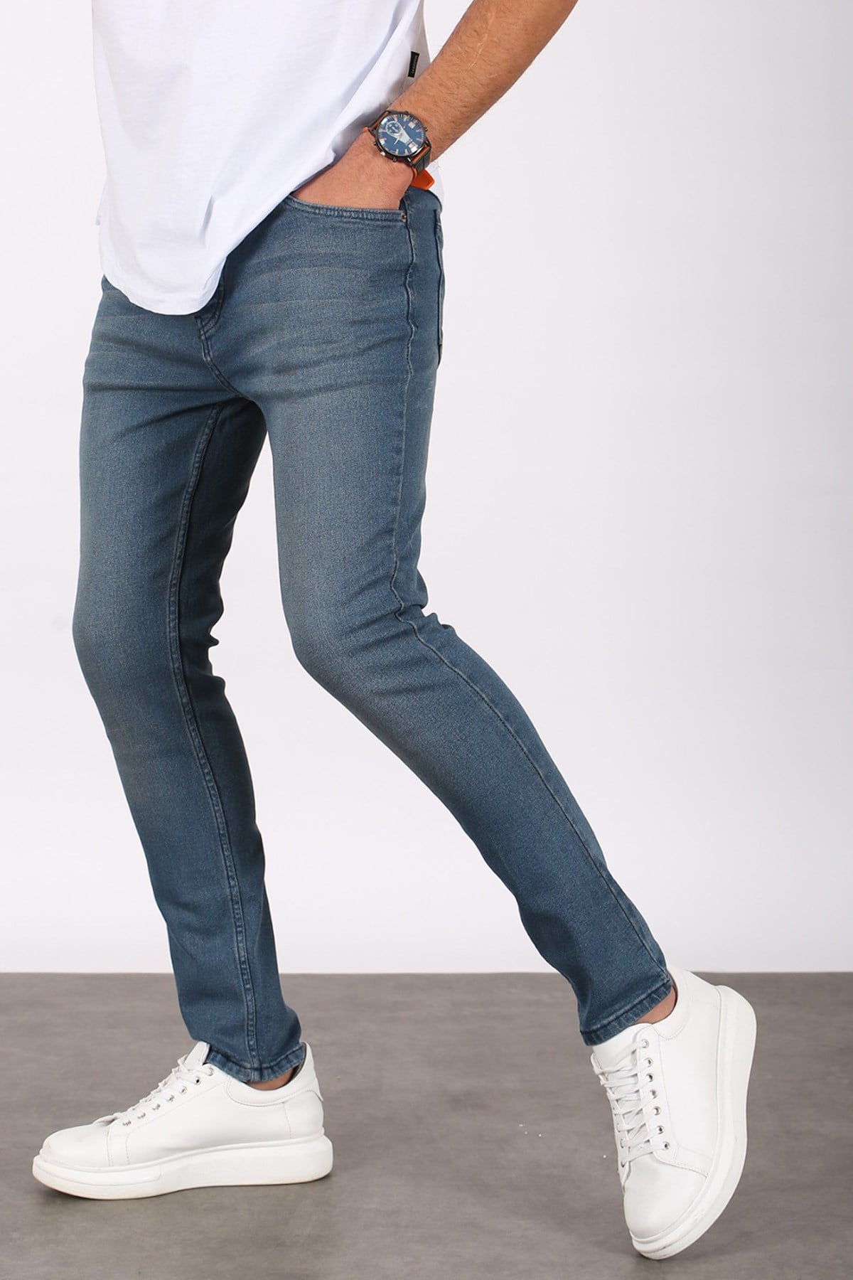 Madmext  Erkek Mavi Skinny Fit Jean 5679