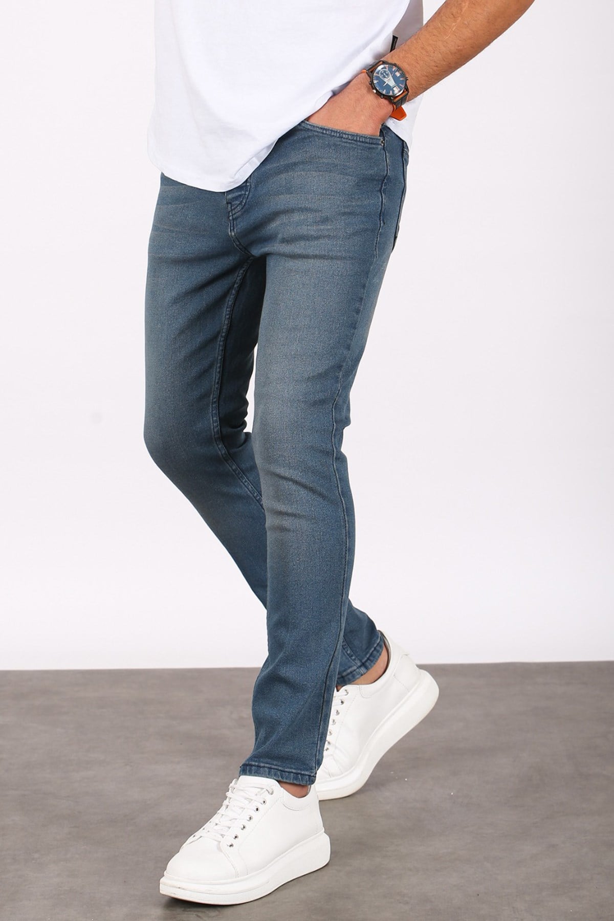 Madmext  Erkek Mavi Skinny Fit Jean 5679