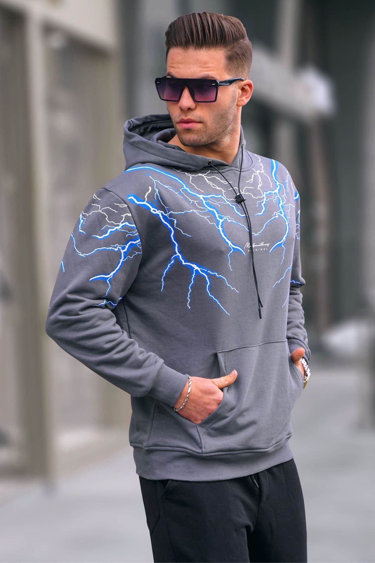 Madmext Füme Baskılı Erkek Sweatshirt 5286