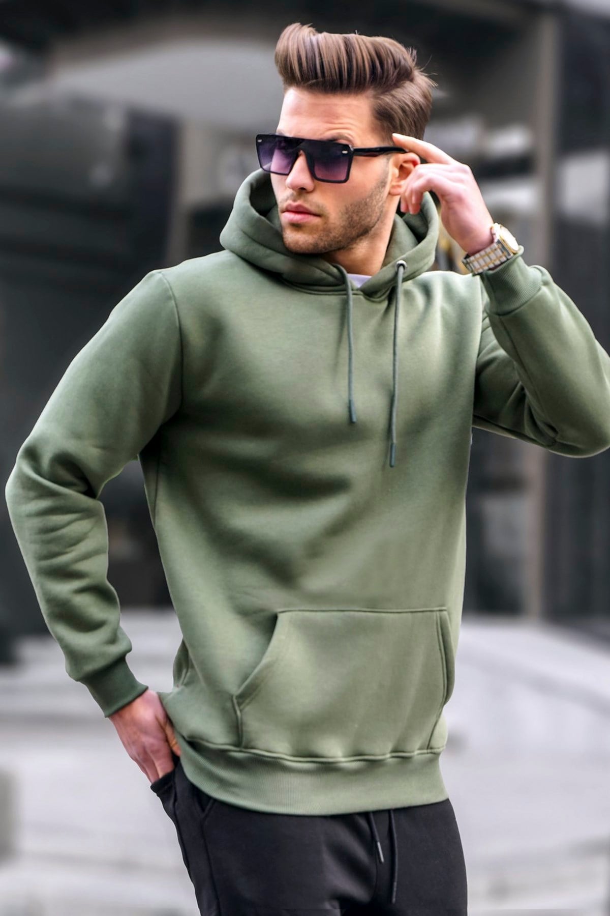 Madmext Haki Erkek Sweatshirt 5339