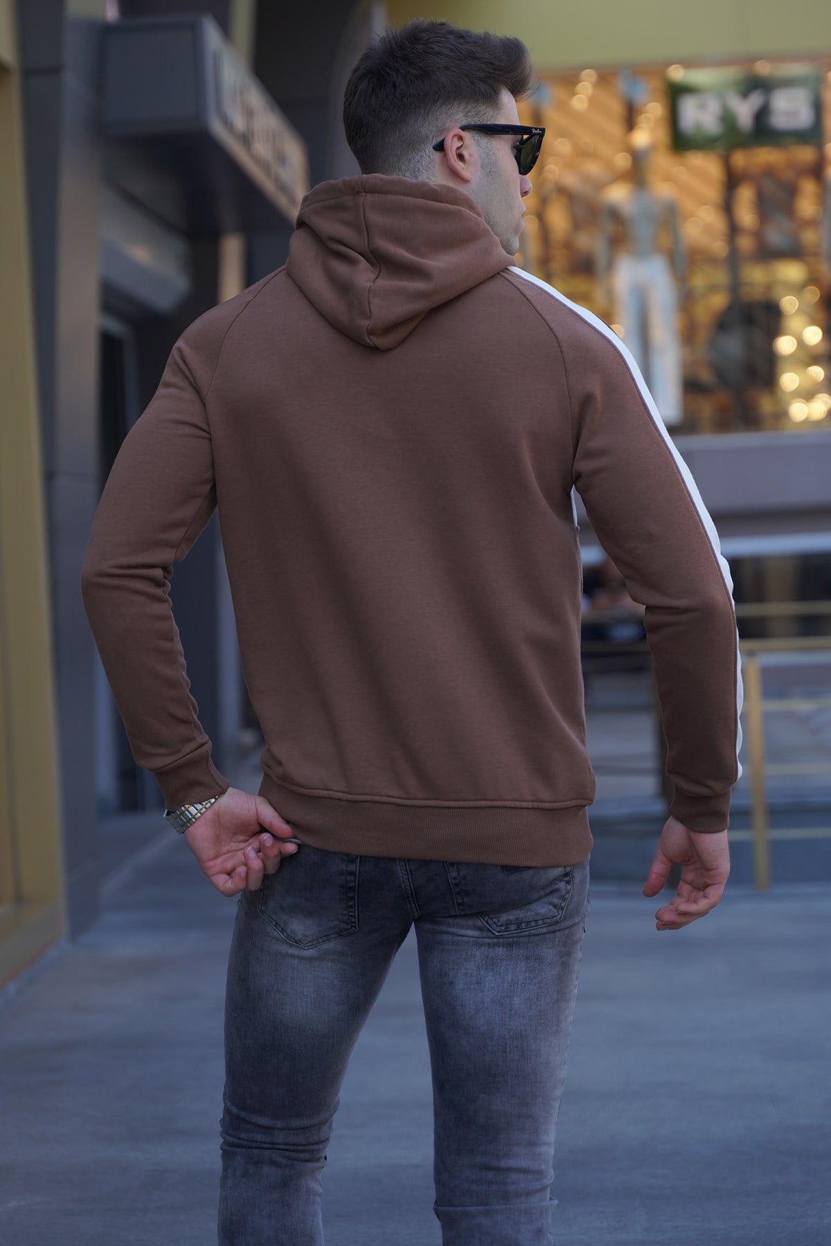 Madmext Kahverengi Kapüşonlu Sweatshirt 5290