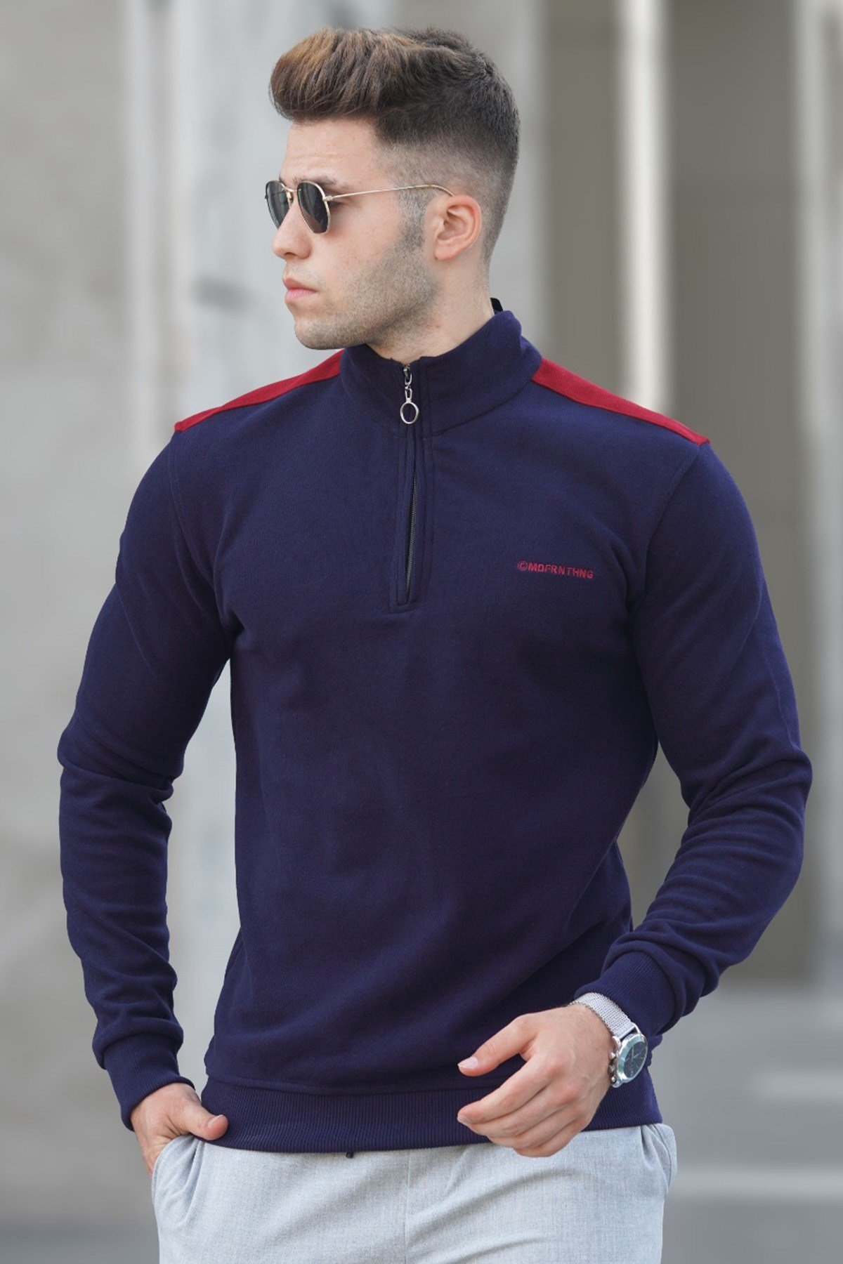Madmext Lacivert Erkek Sweatshirt 5155