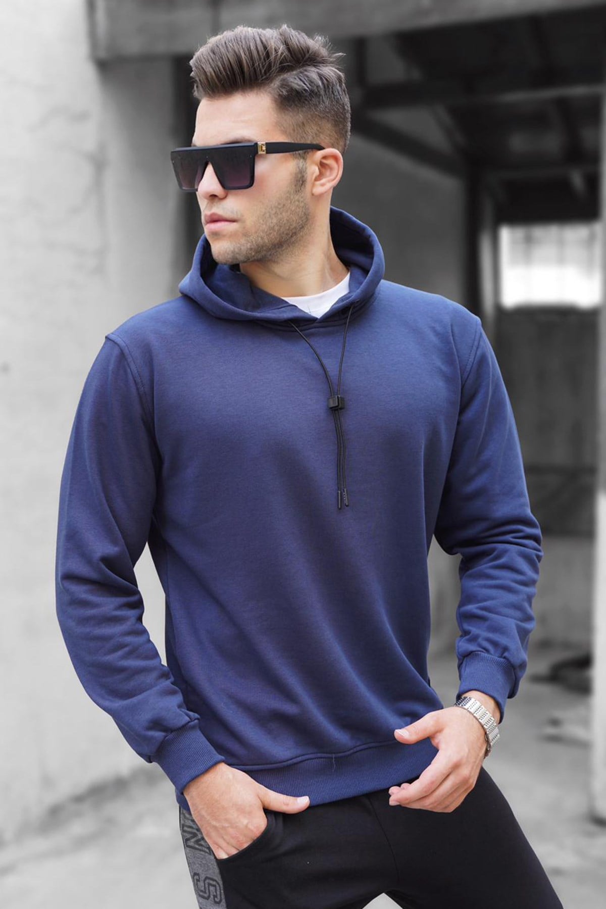 Madmext Lacivert Erkek Sweatshirt 5334