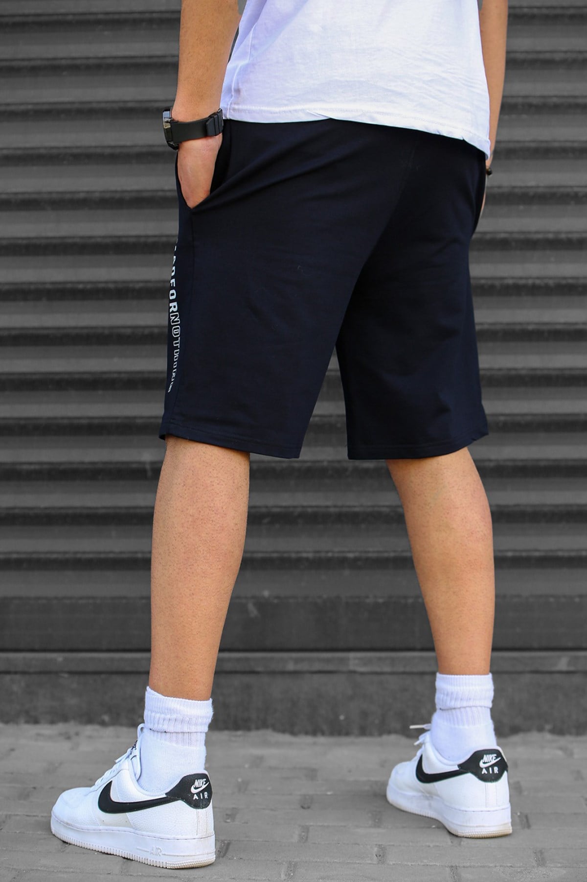 Madmext Navy Blue Capri Shorts 5403