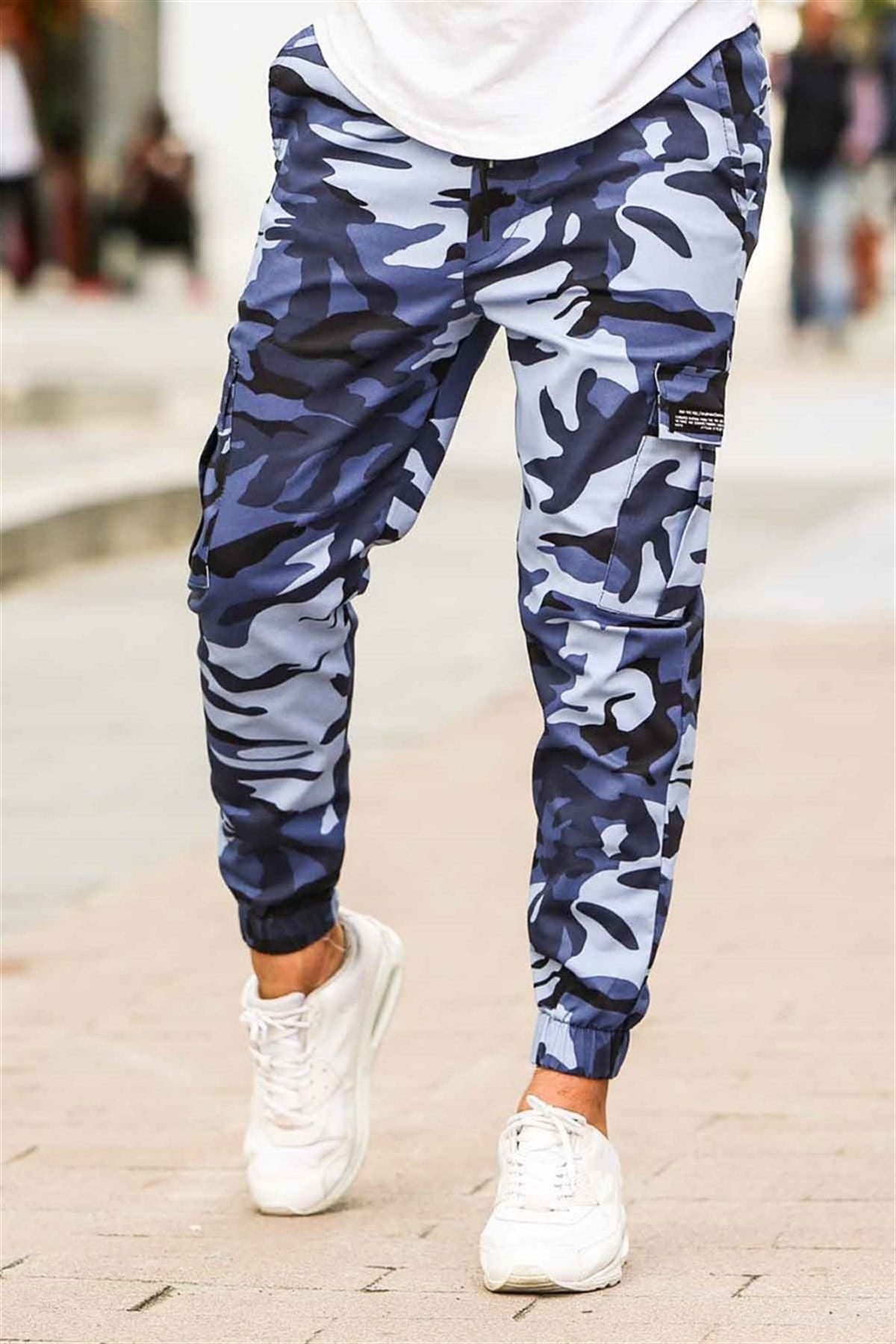 Madmext Blue Camouflage Cargo Trousers 4060 