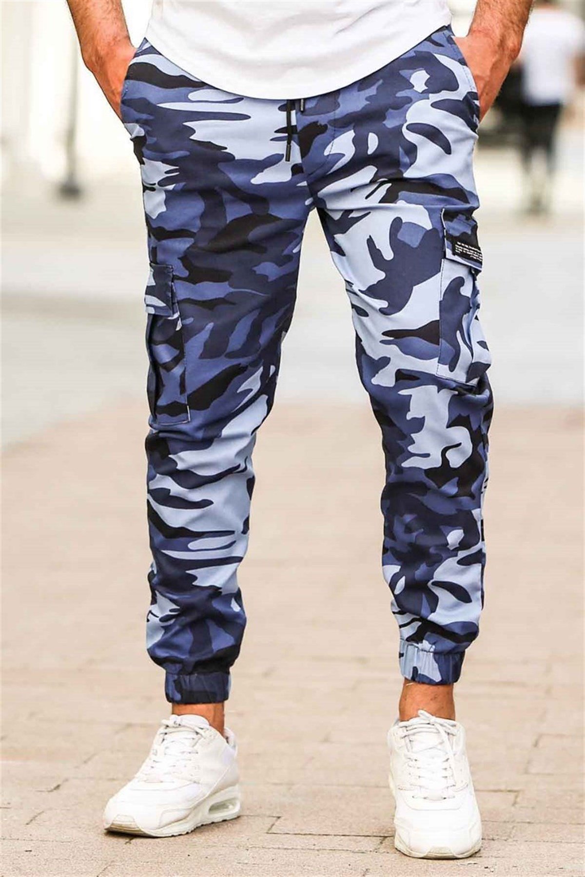 Madmext Blue Camouflage Cargo Trousers 4060 