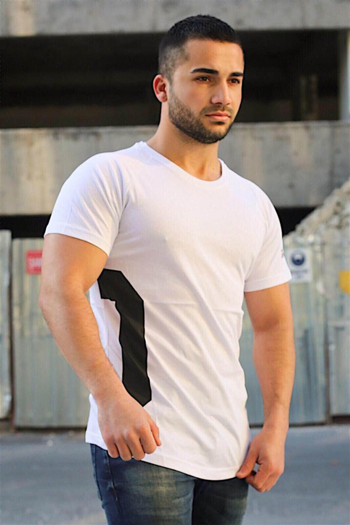 Madmext White T-shirt for Men 4102