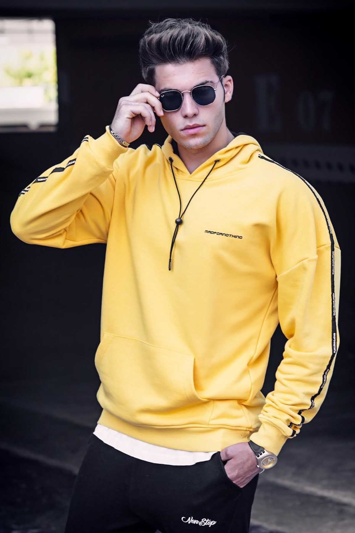 Madmext Sarı Kapüşonlu Sweatshirt 4721