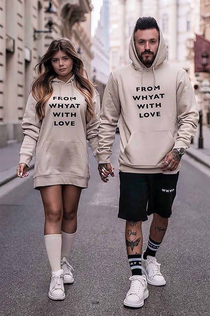 Madmext Sevgili Kombin Camel Sweatshirt SK002