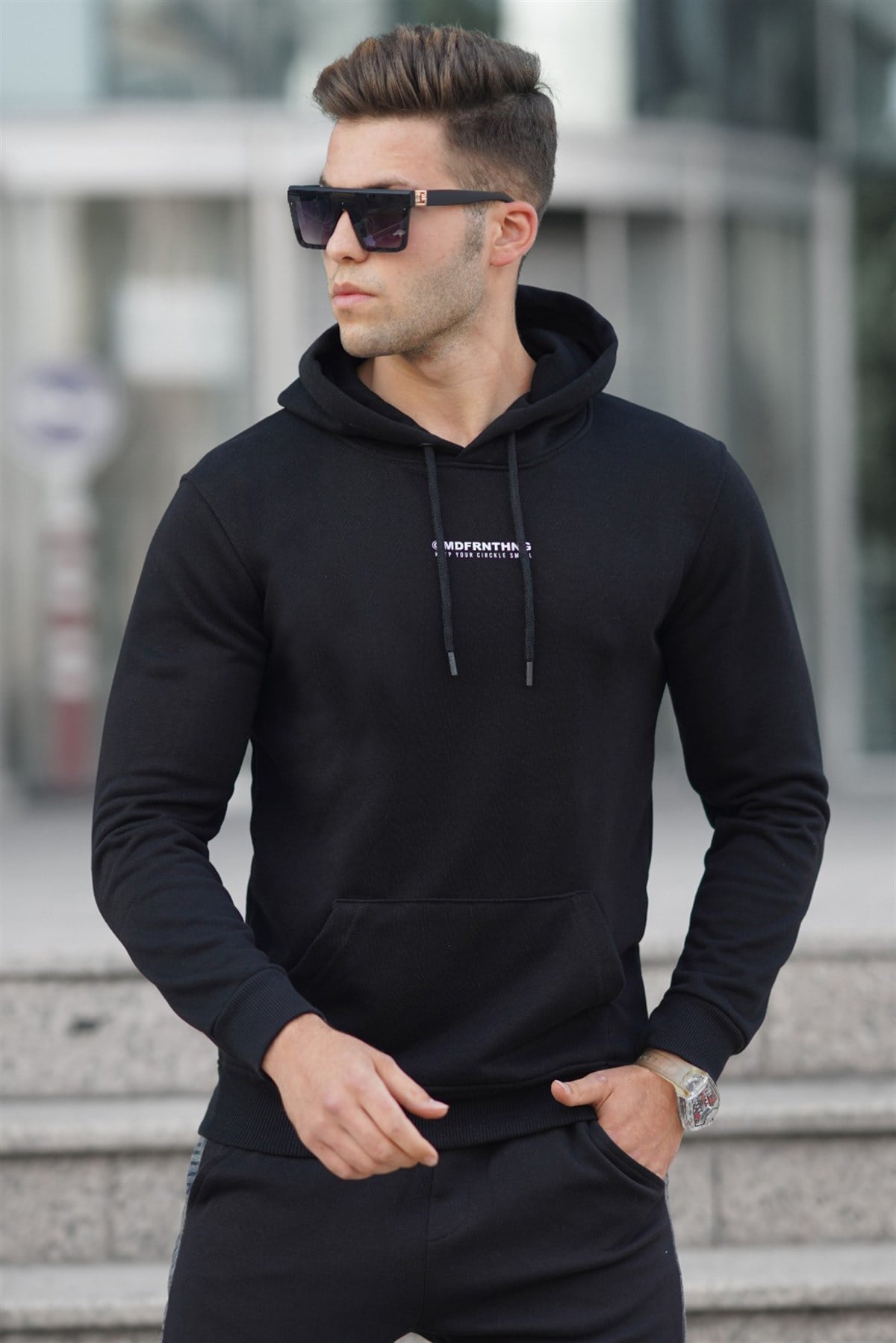 Madmext Siyah Baskılı Sweatshirt 5306