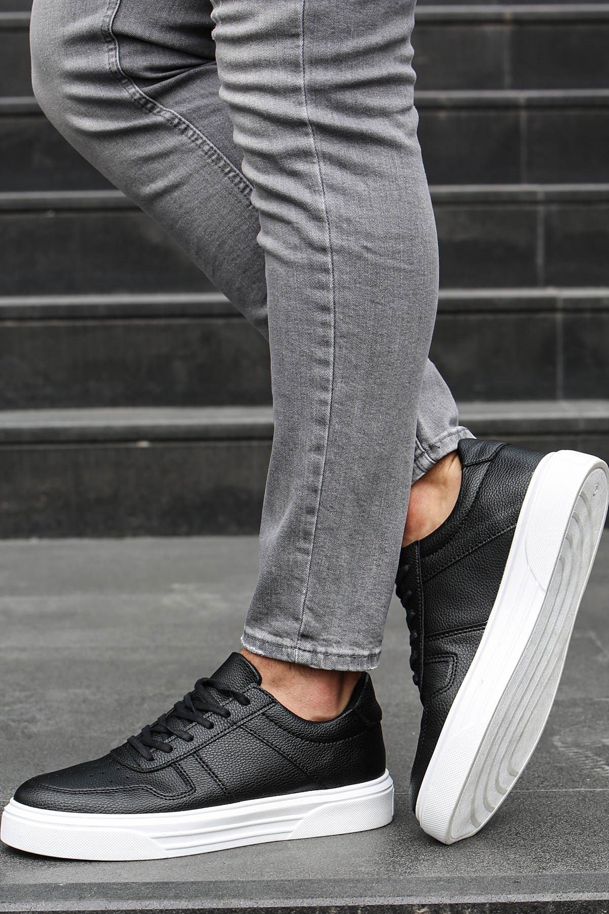 Erkek Siyah-Beyaz  Sneaker  Ayakkabı MS068