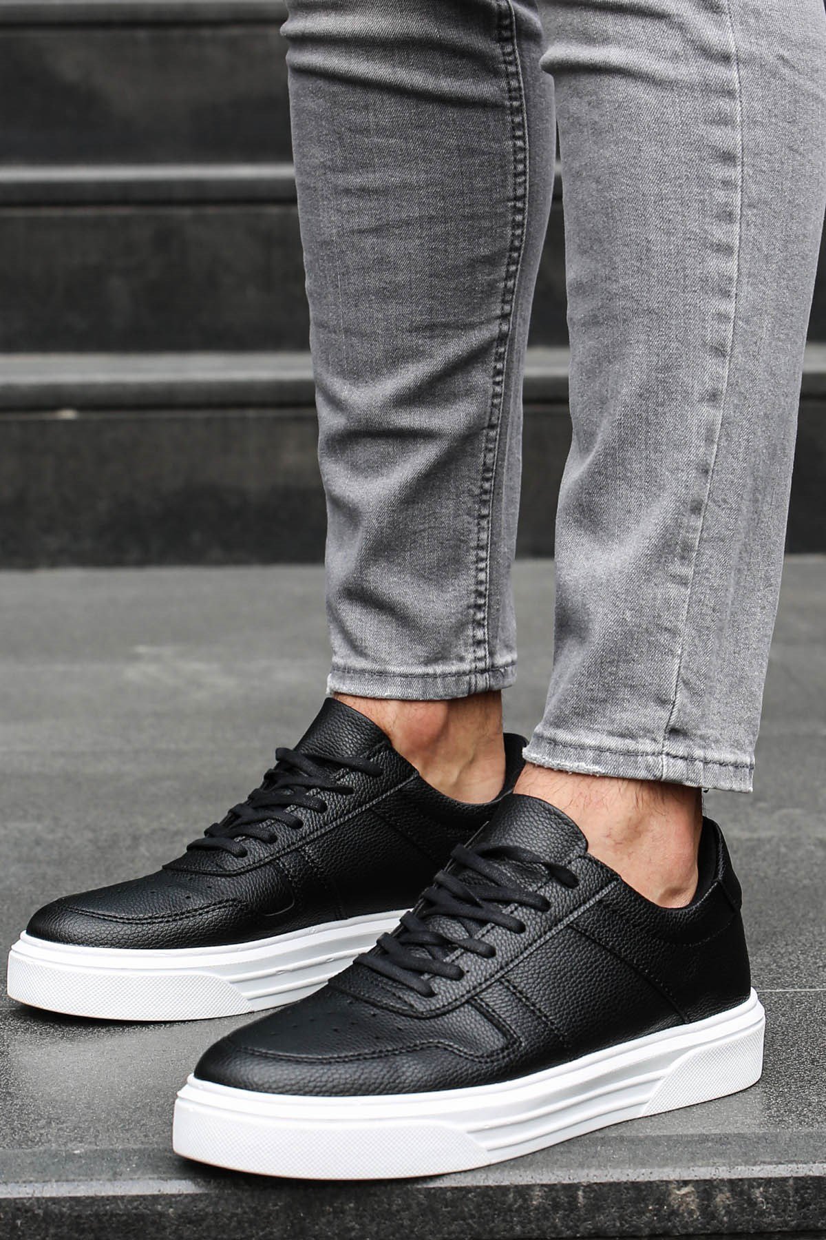 Erkek Siyah-Beyaz  Sneaker  Ayakkabı MS068