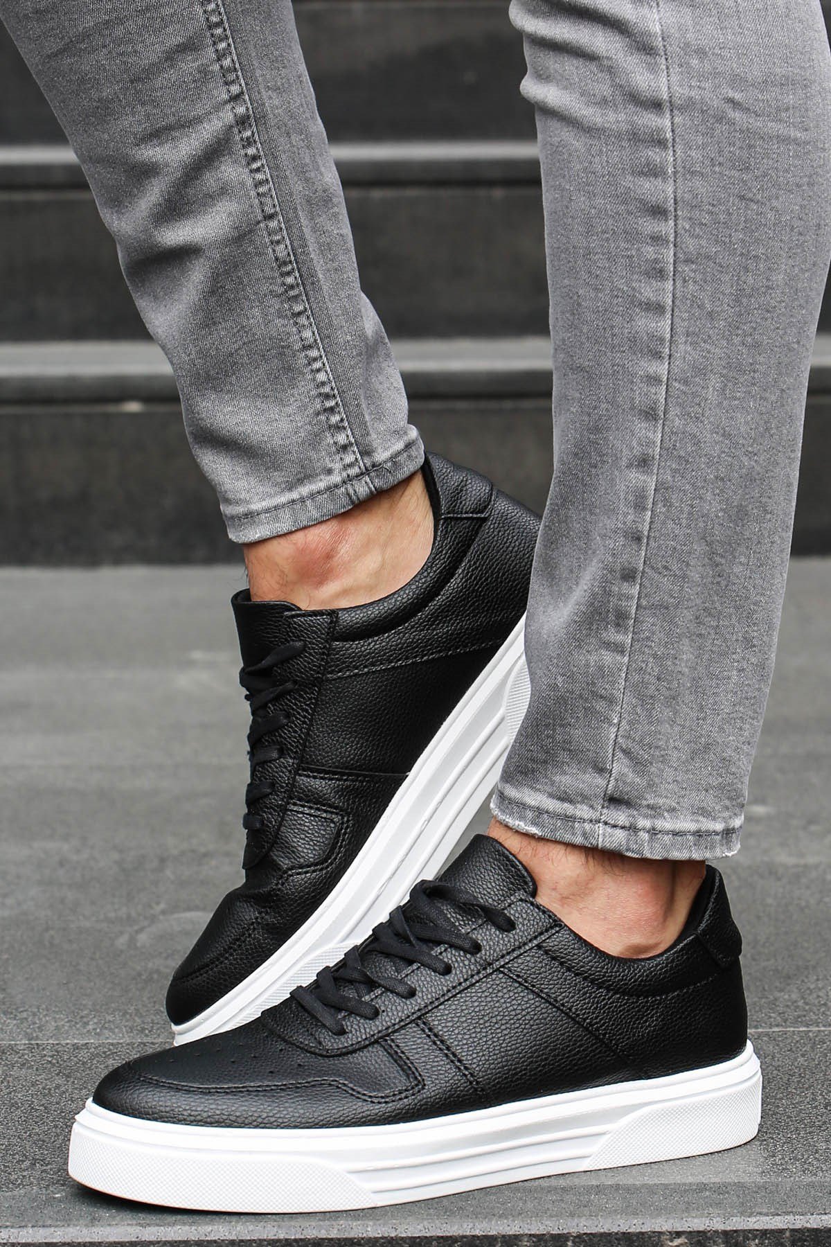 Erkek Siyah-Beyaz  Sneaker  Ayakkabı MS068