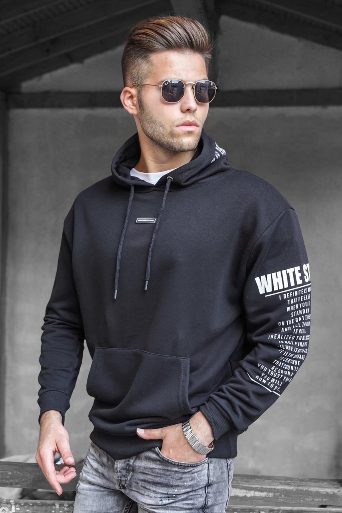 Madmext Sİyah Erkek Sweatshirt 5332