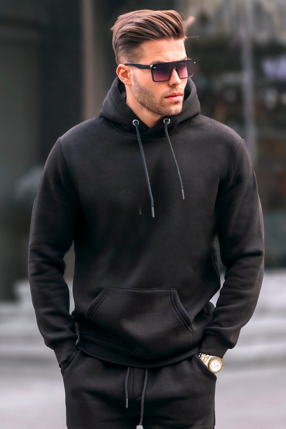 Madmext Siyah Erkek Sweatshirt 5339