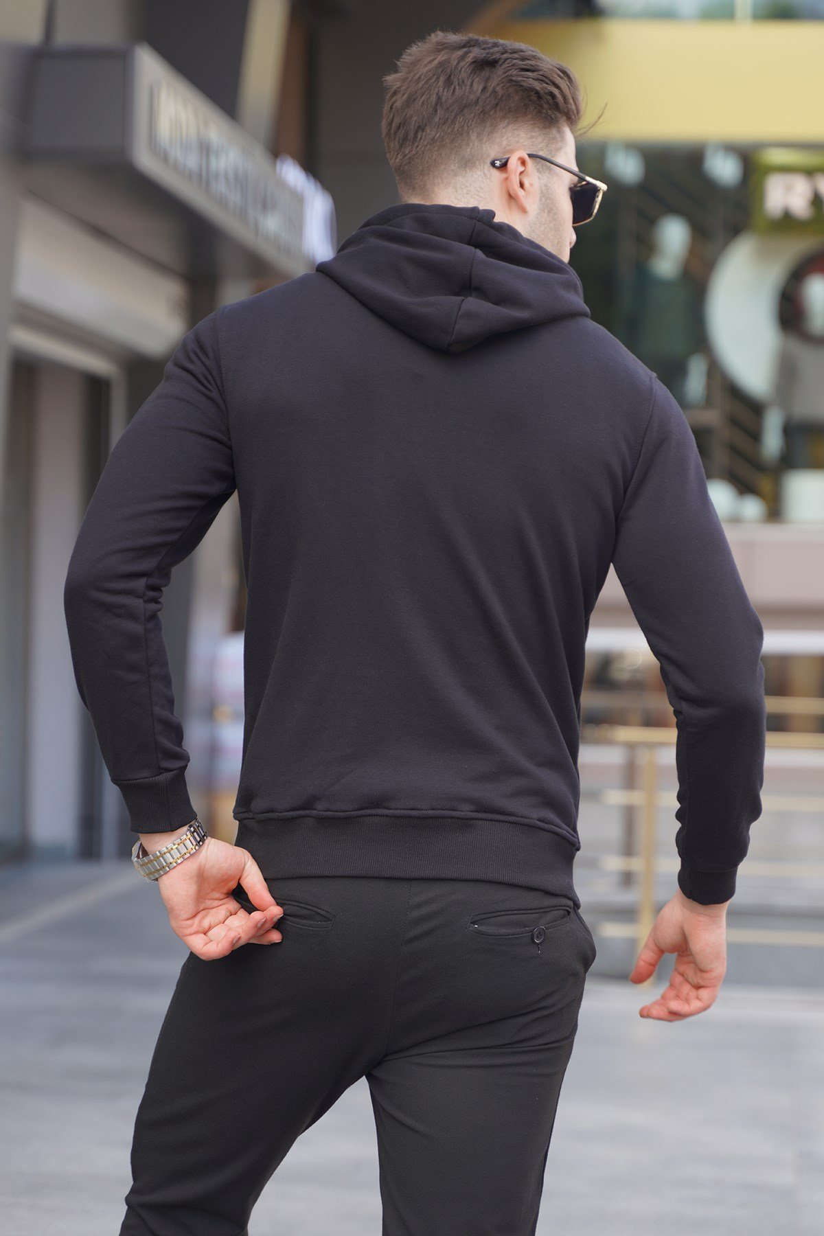 Madmext  Siyah Kapüşonlu Sweatshirt 5289
