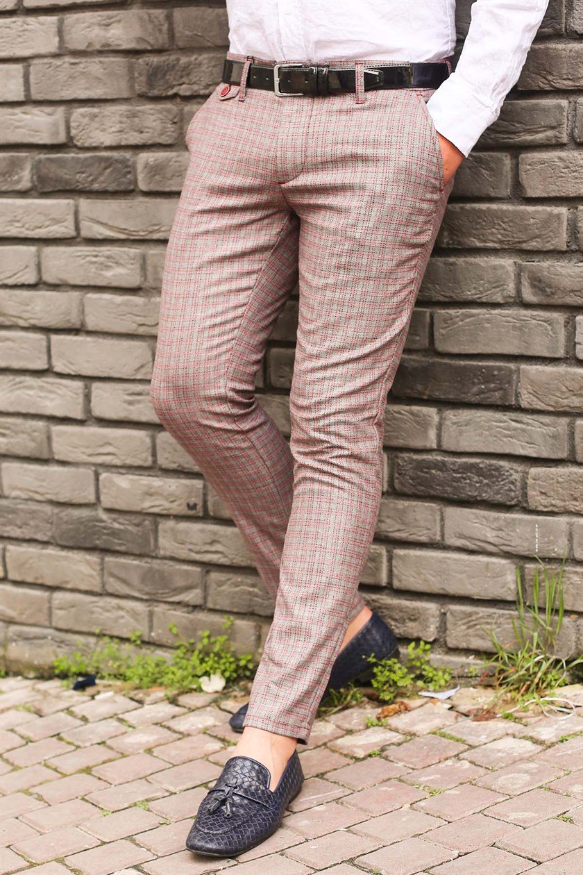 Madmext Slim Fit Ekoseli Özel Dikim Pantolon-2 31000159