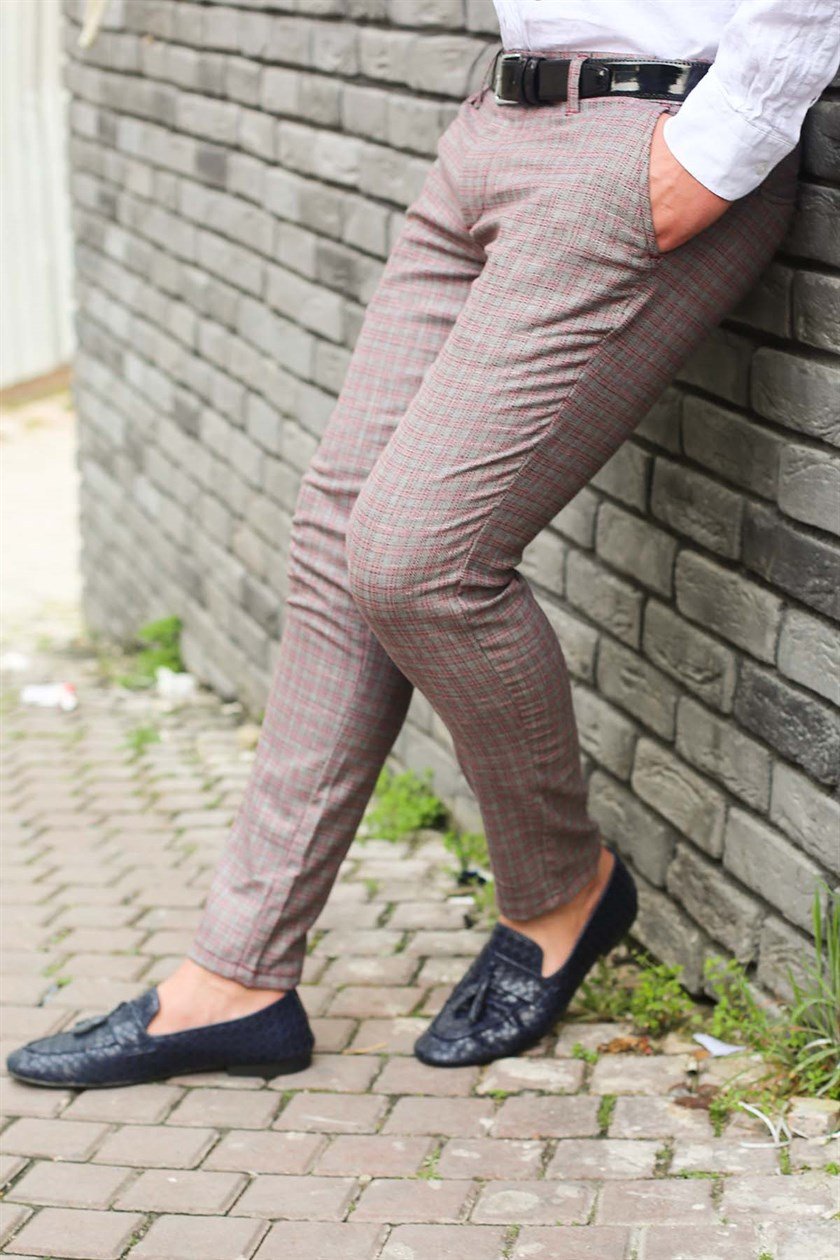 Madmext Slim Fit Ekoseli Özel Dikim Pantolon-2 31000159