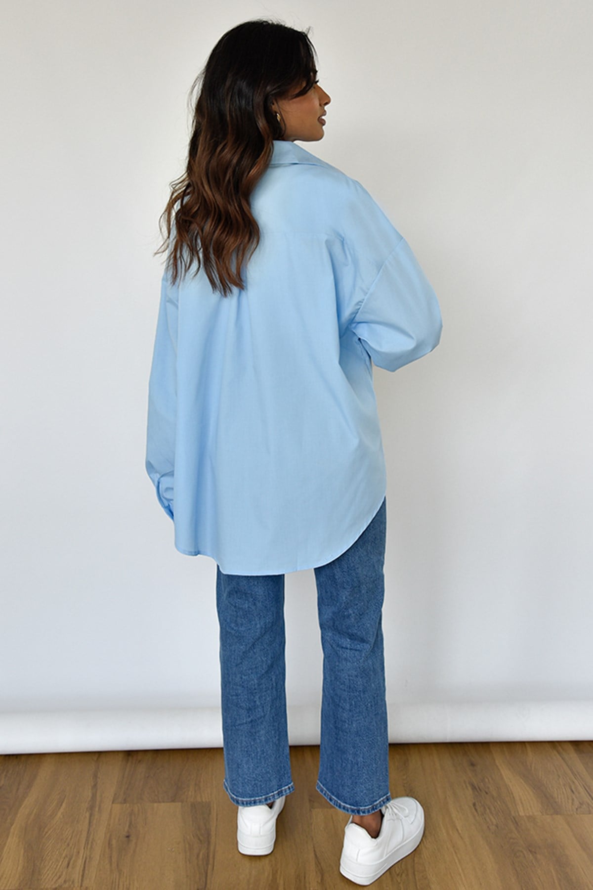 Mavi Oversize Basic Cepli Gömlek MG1528