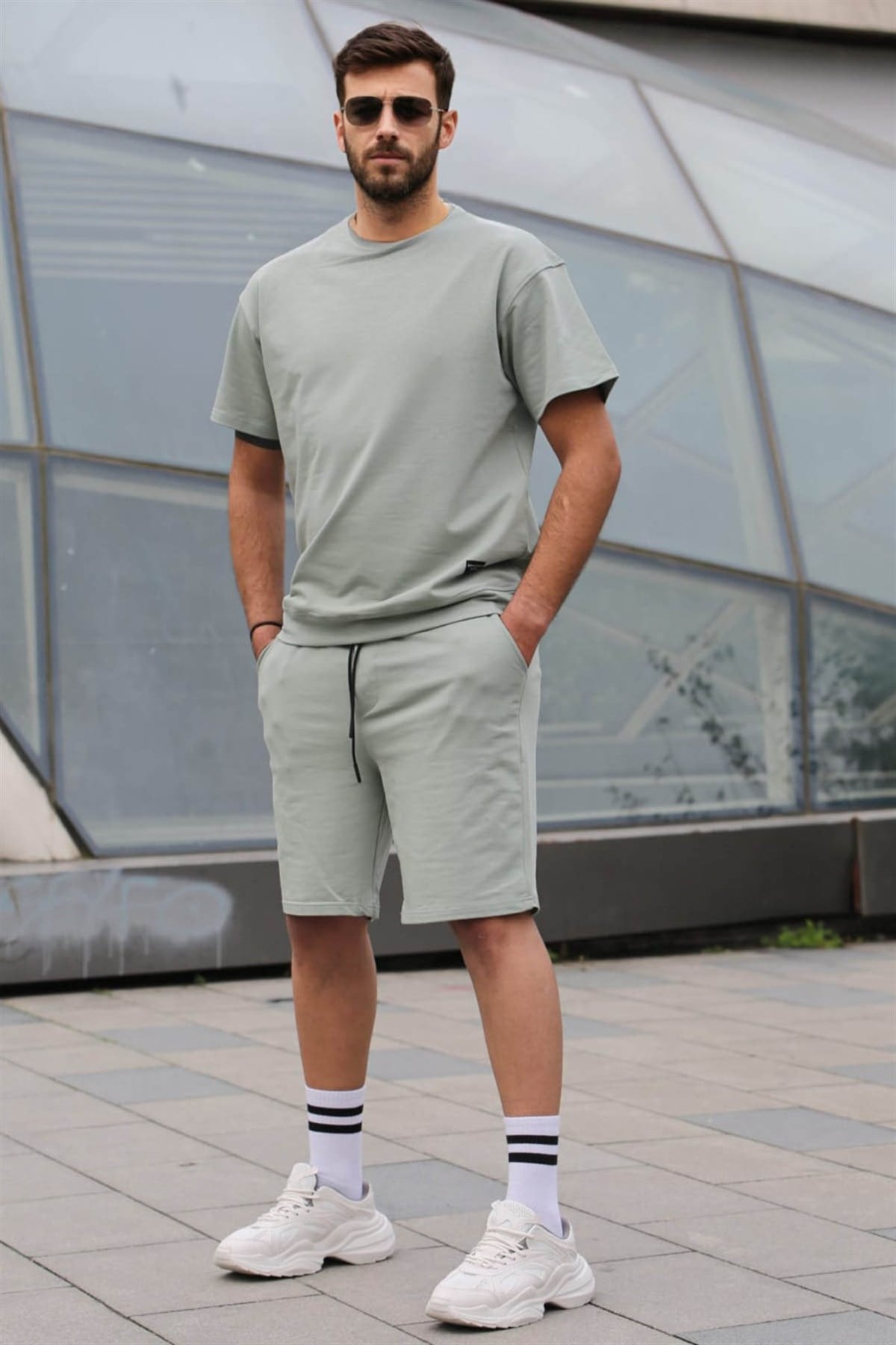Mint Yeşili Regular Fit Erkek Şort Takım 5915