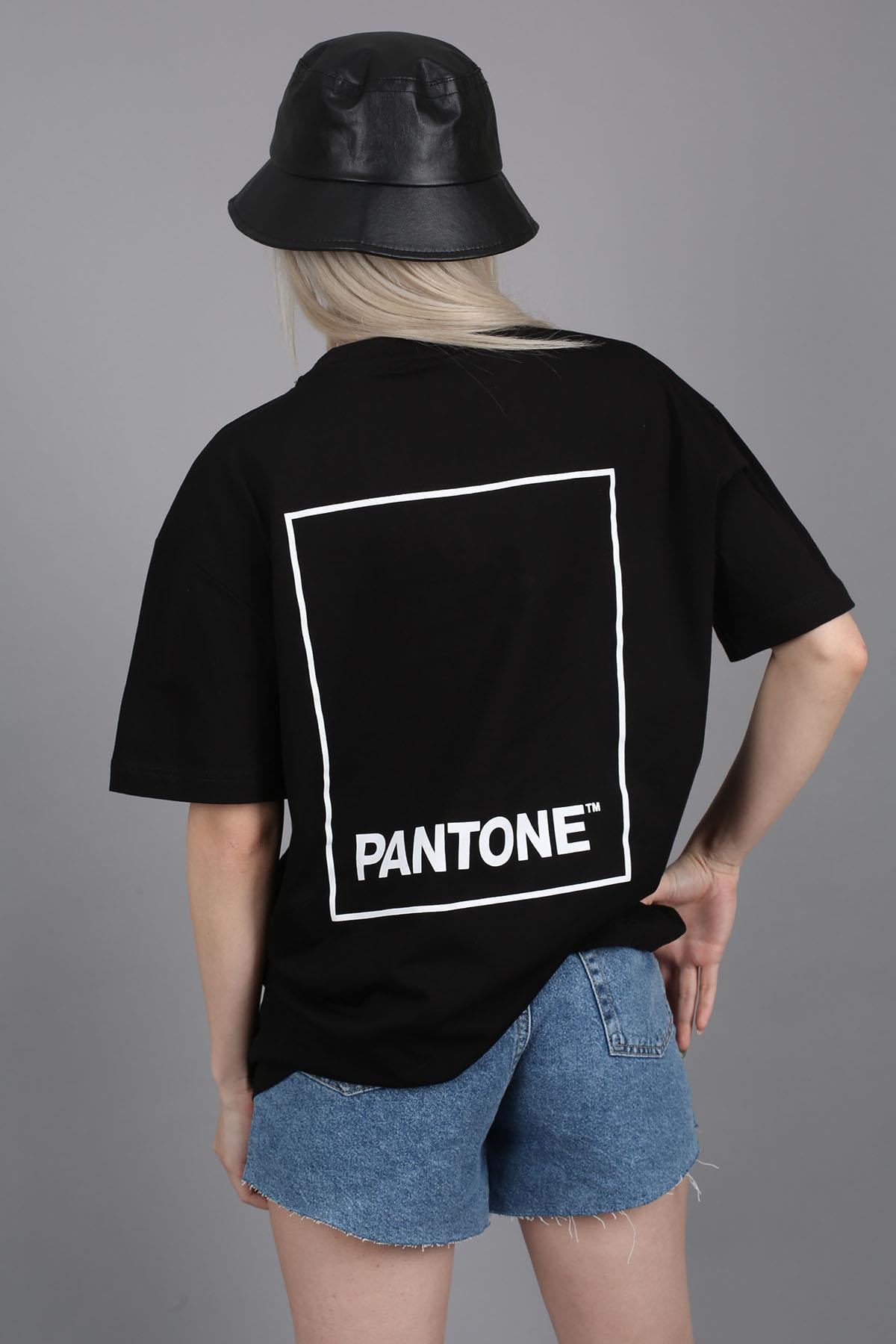 Women Printed Black Over Fit T-Shirt MG1492