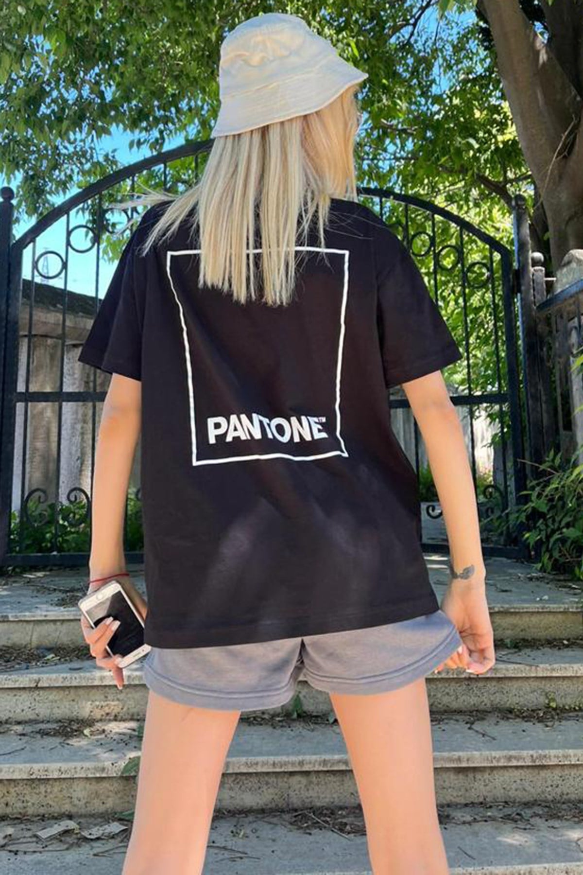 Women Printed Black Over Fit T-Shirt MG1492