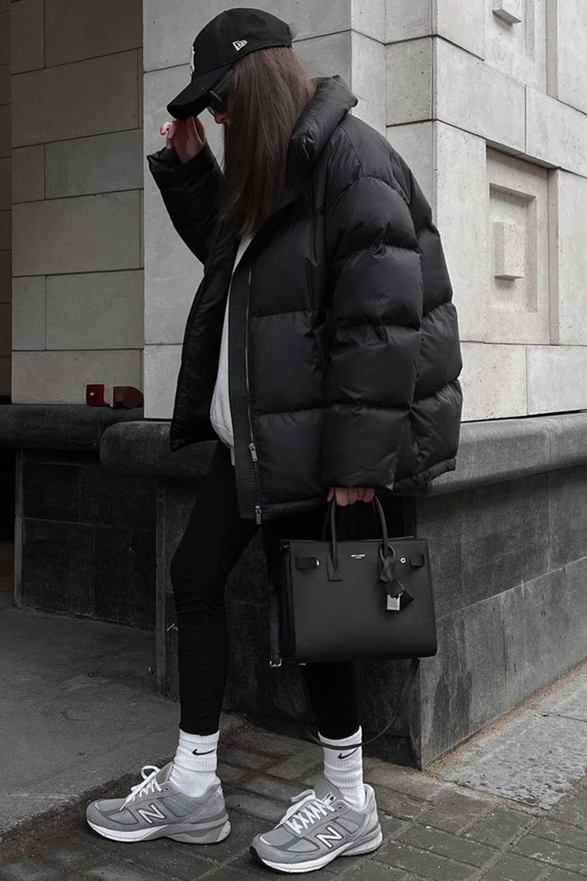 Siyah Basic Oversize Kadın Şişme Mont MG1582