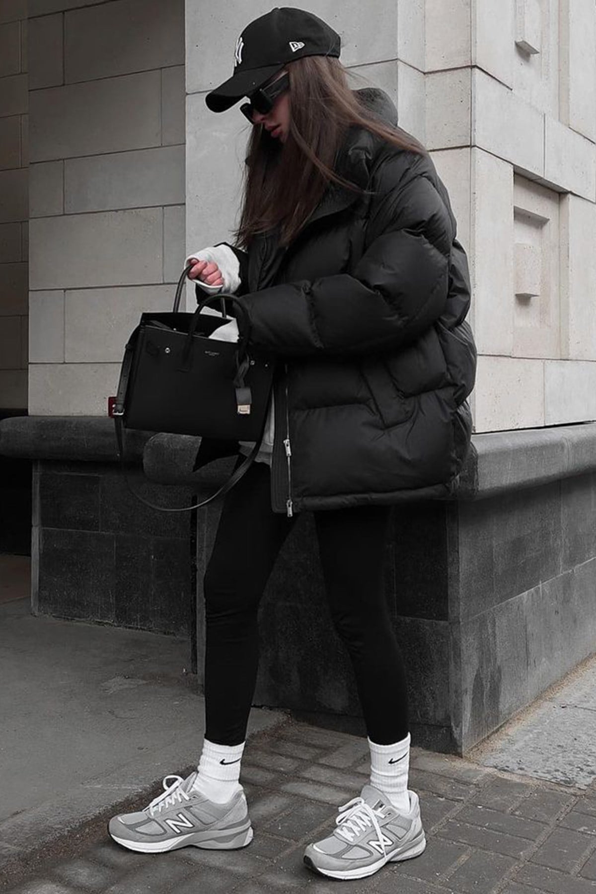 Siyah Basic Oversize Kadın Şişme Mont MG1582