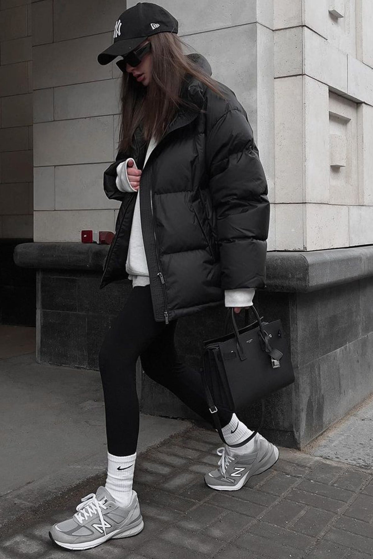 Siyah Basic Oversize Kadın Şişme Mont MG1582