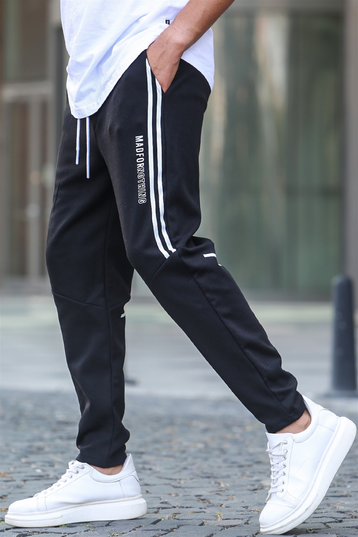 Siyah Baskılı Jogger Eşofman Altı 5476